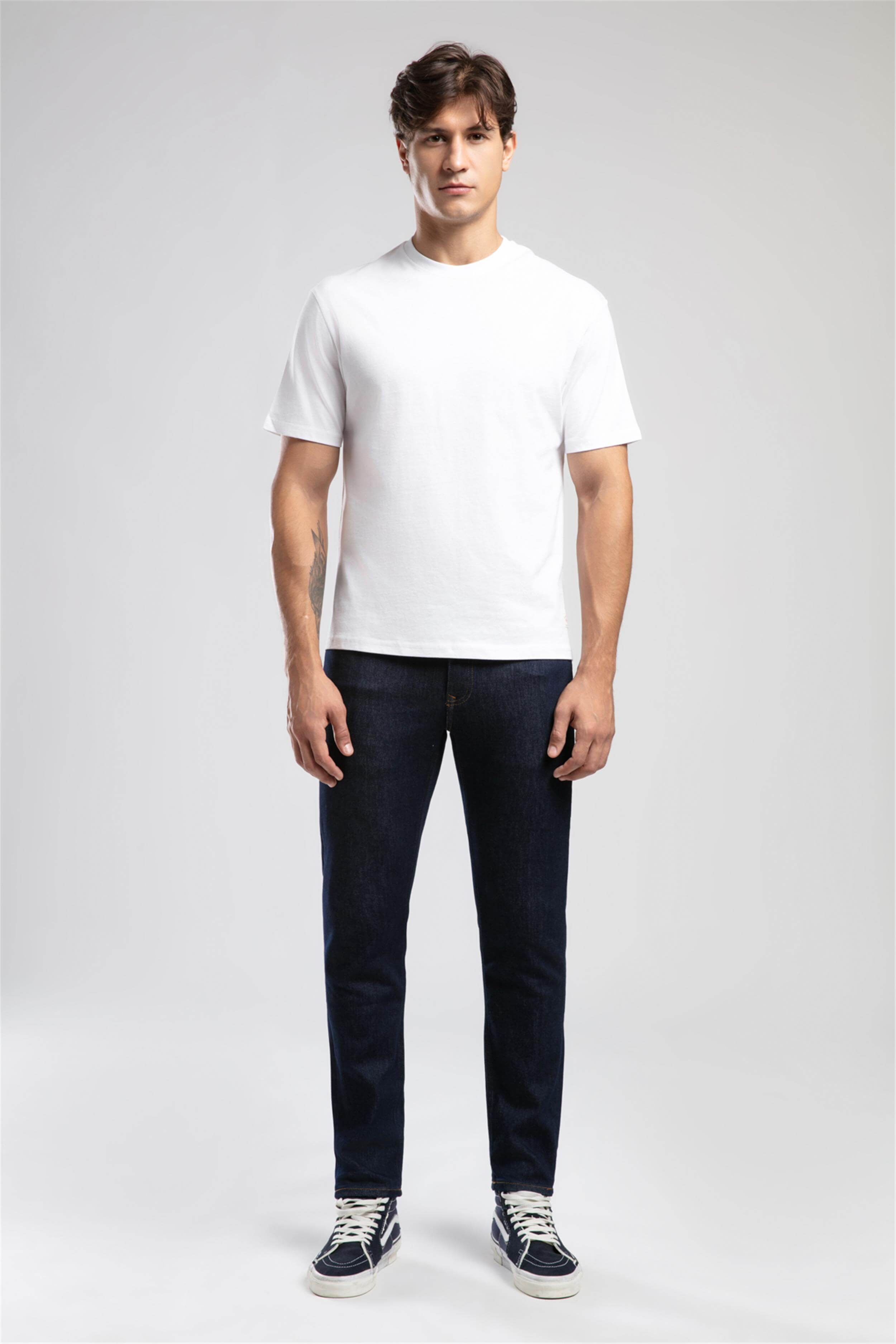 Hevass Erkek O Yaka T-Shirt Beyaz