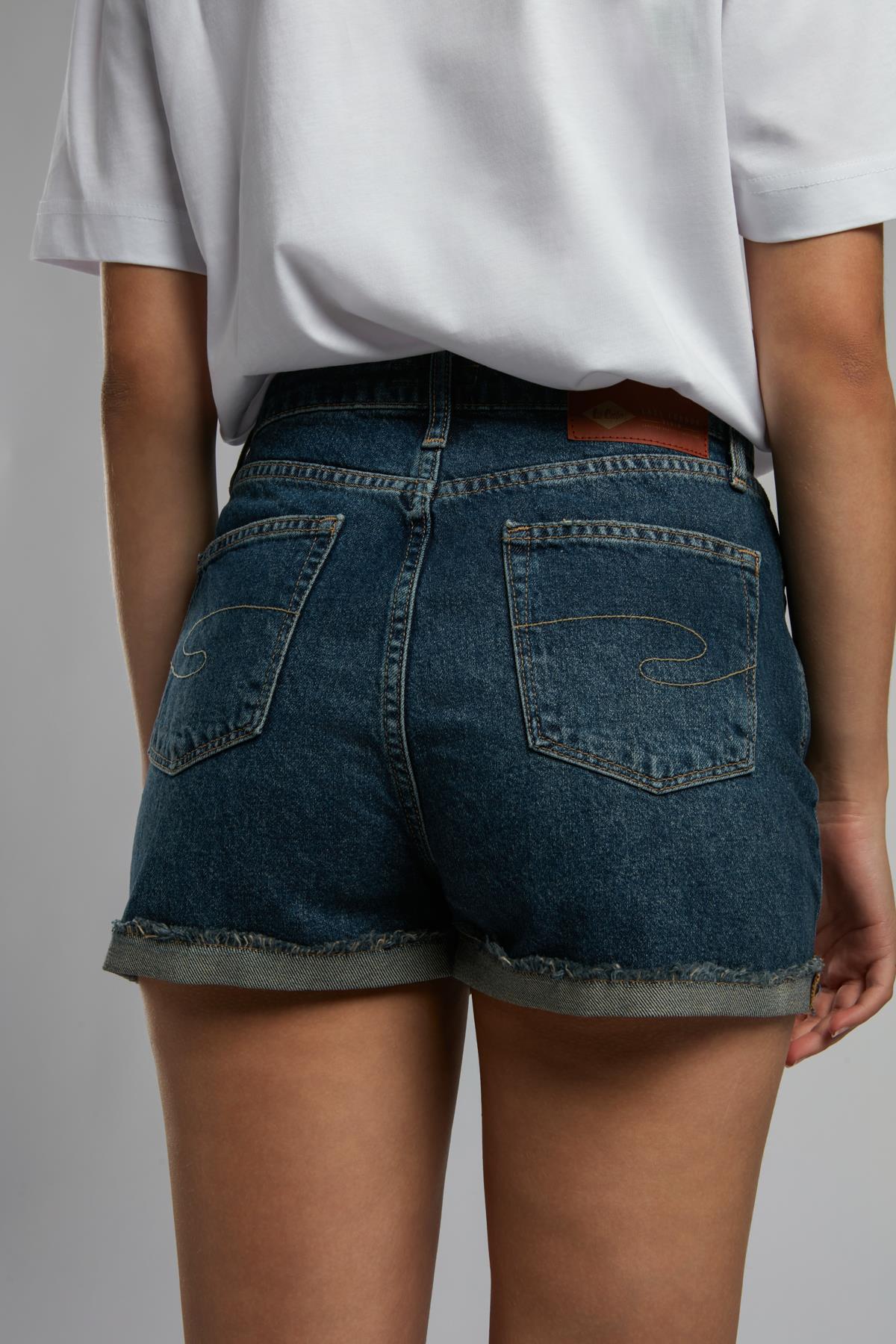 Holly 1 Kadın %100 Pamuk Jean Şort Denim