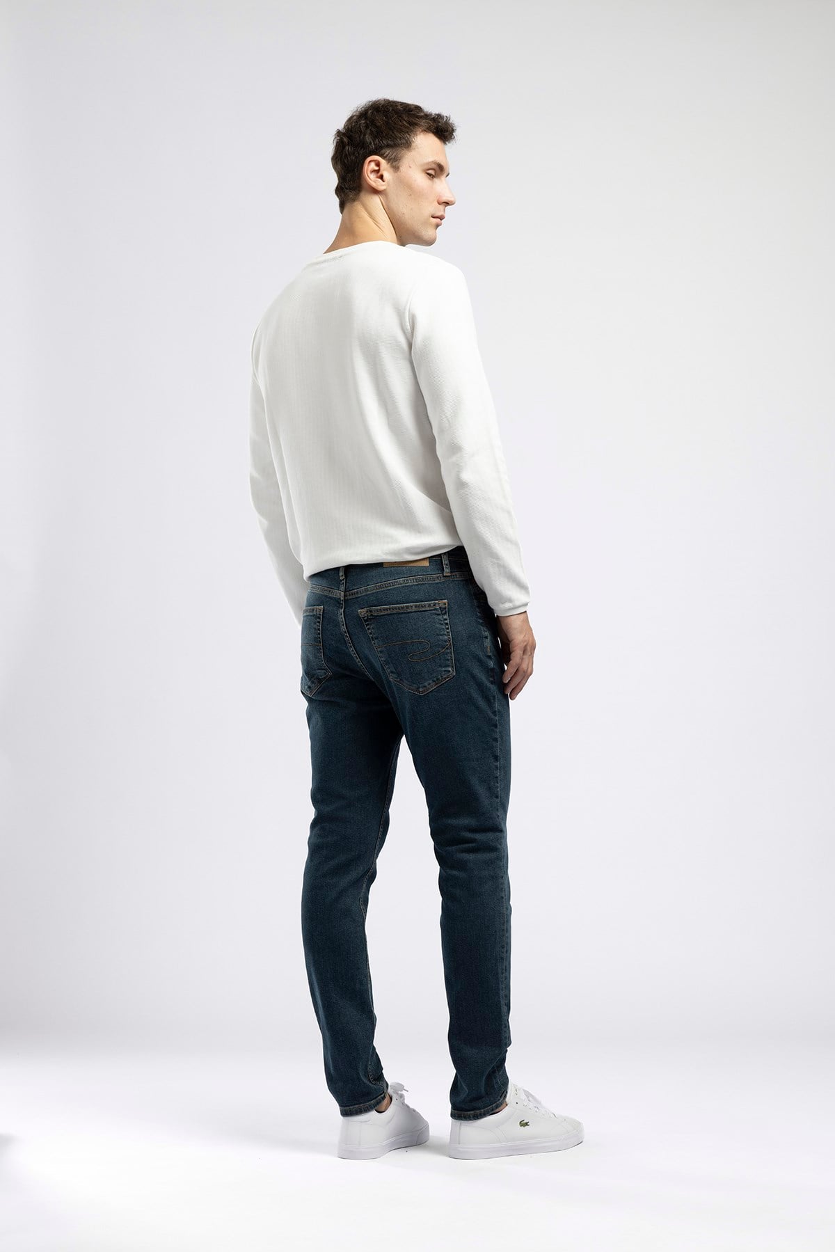 Jack Erkek Slim Yüksek Bel Dar Paça Jean Mavi