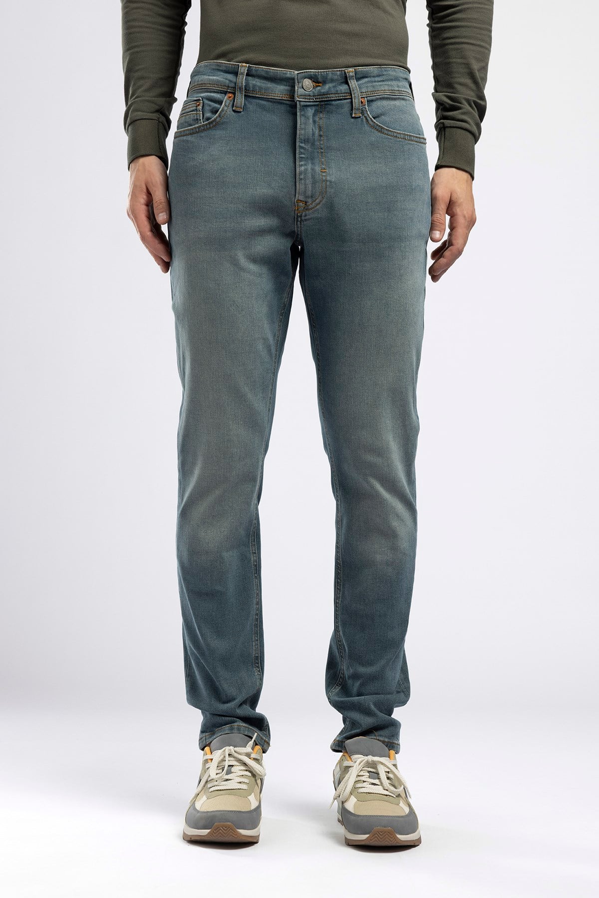 Jack Erkek Slim Fit Yüksek Bel Jean Yeşil 