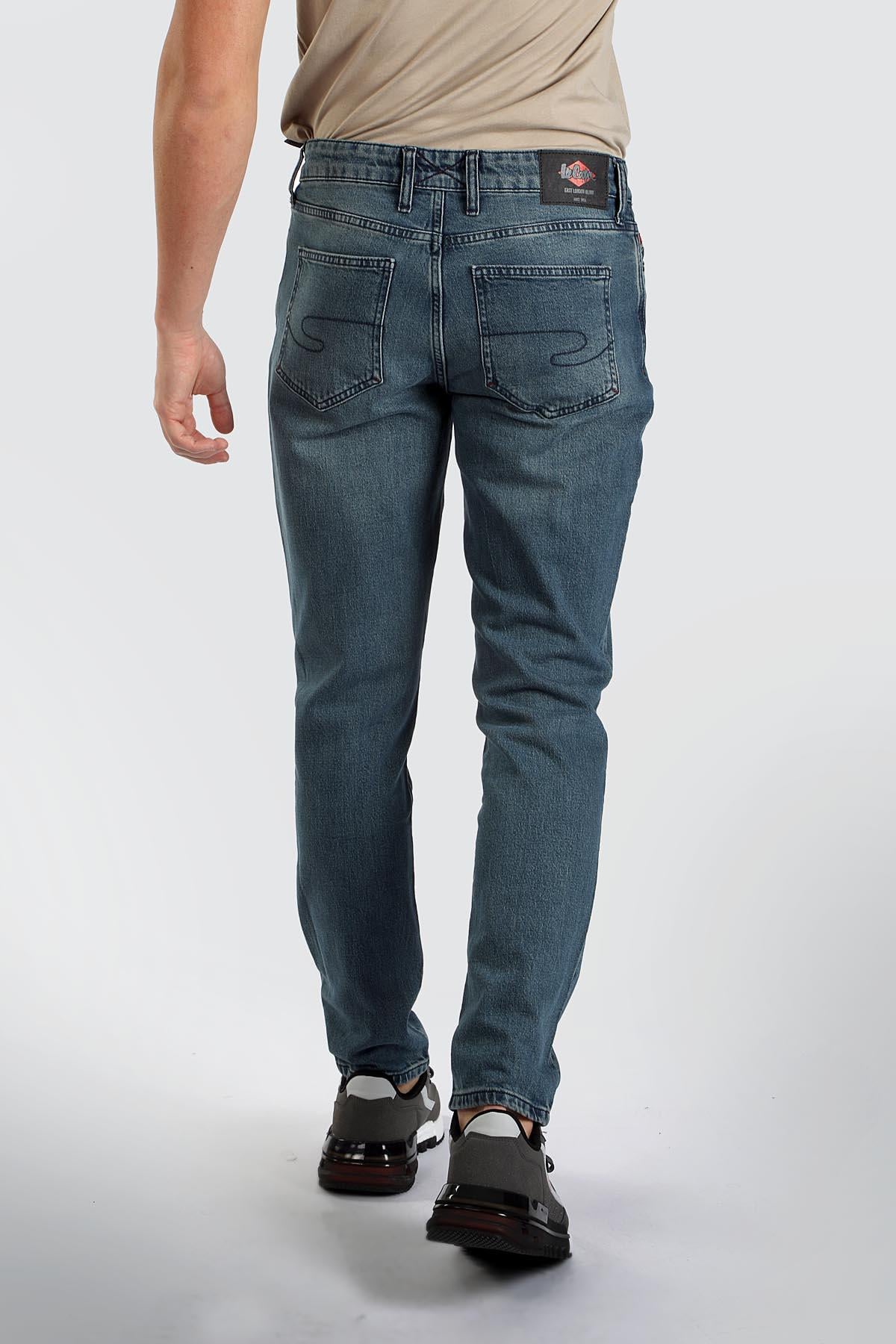 Jack Erkek Slım Dar Kesim Yüksek Bel Dar Paça Jean Pantolon Mavi