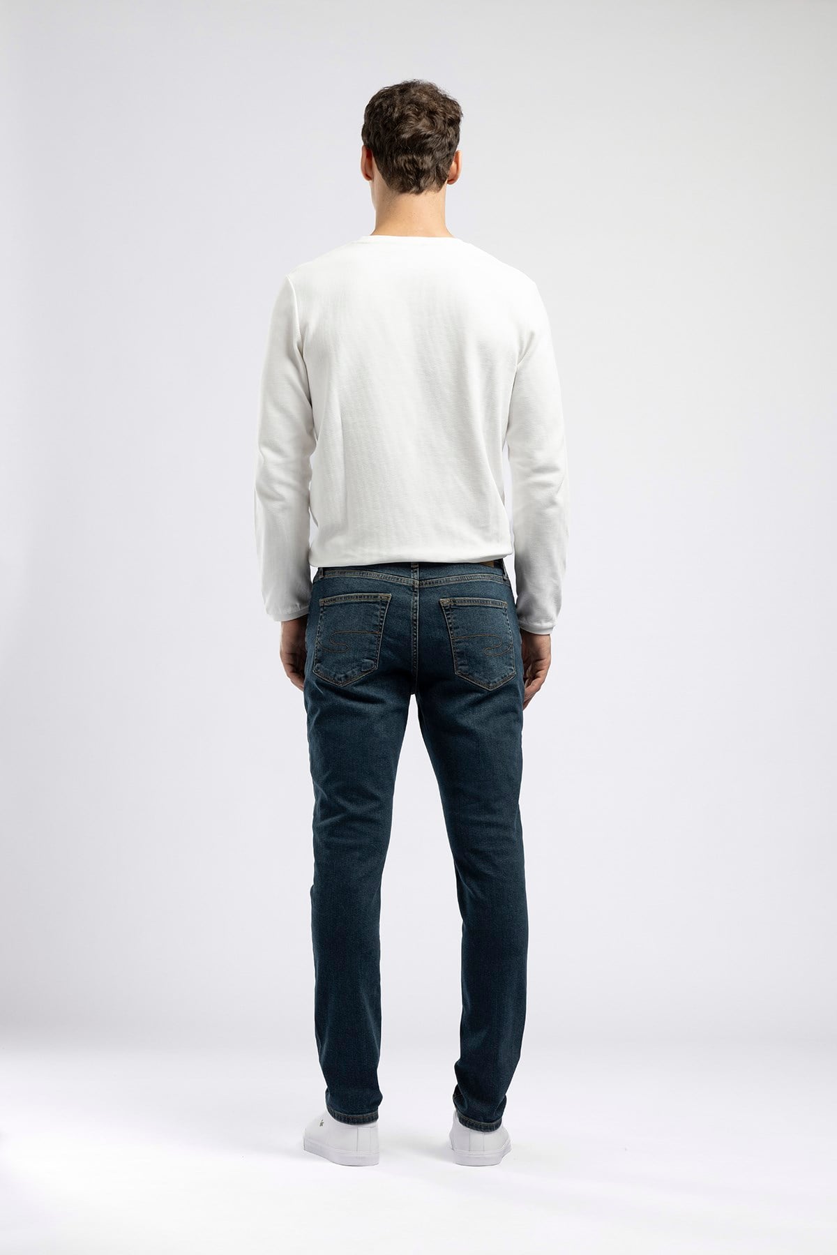 Jack Erkek Slim Yüksek Bel Dar Paça Jean Mavi