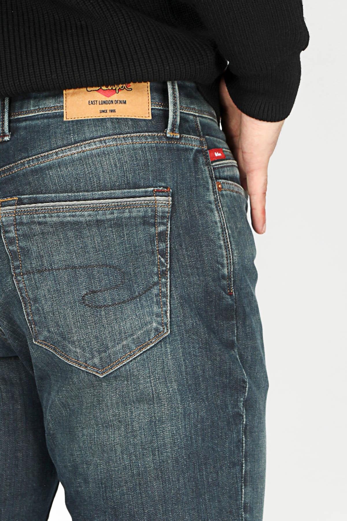 Jack Erkek Slım Dar Kesim Yüksek Bel Dar Paça Jean Pantolon Mavi