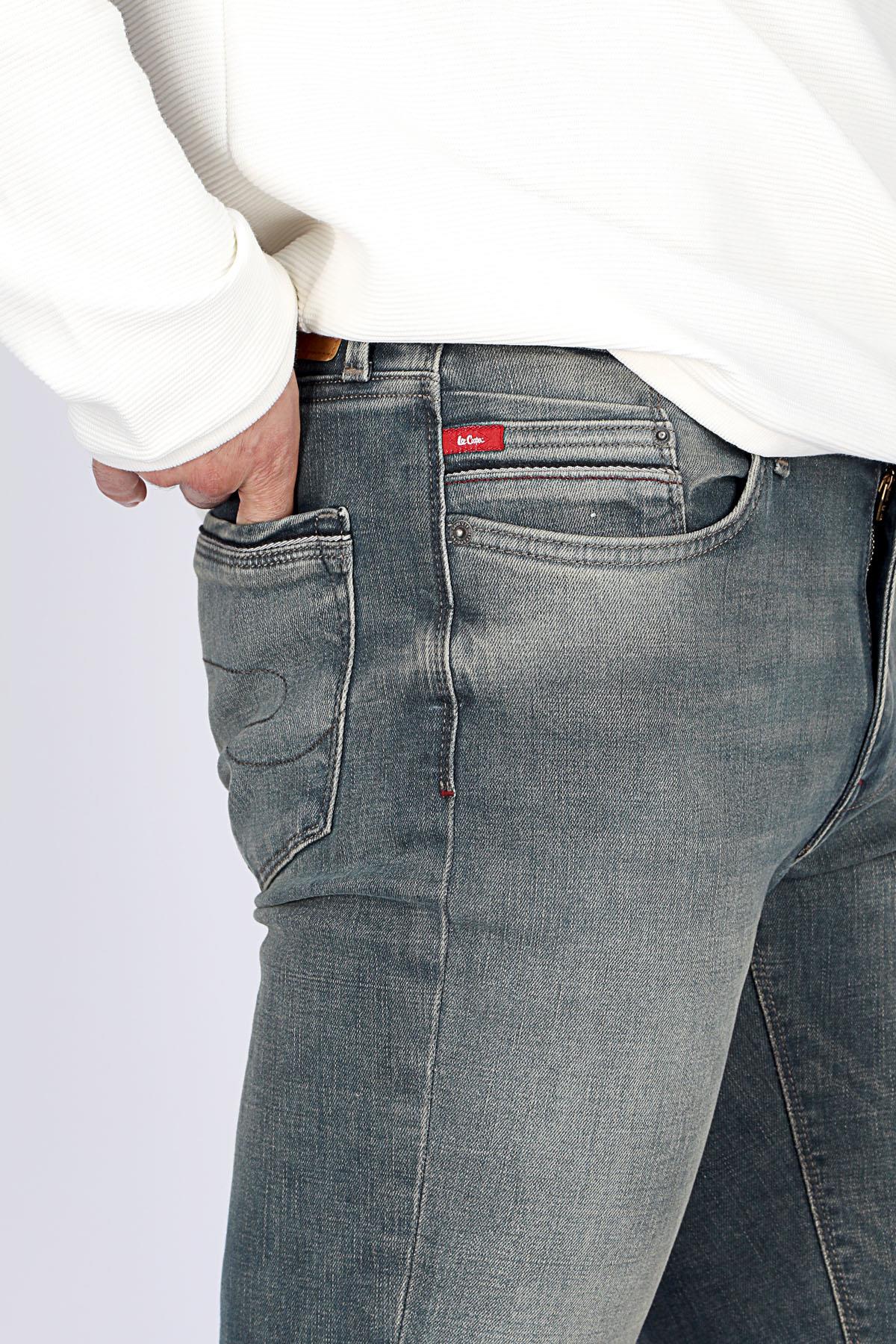 Jack Erkek Slım Dar Kesim Yüksek Bel Dar Paça Jean Pantolon Yeşil