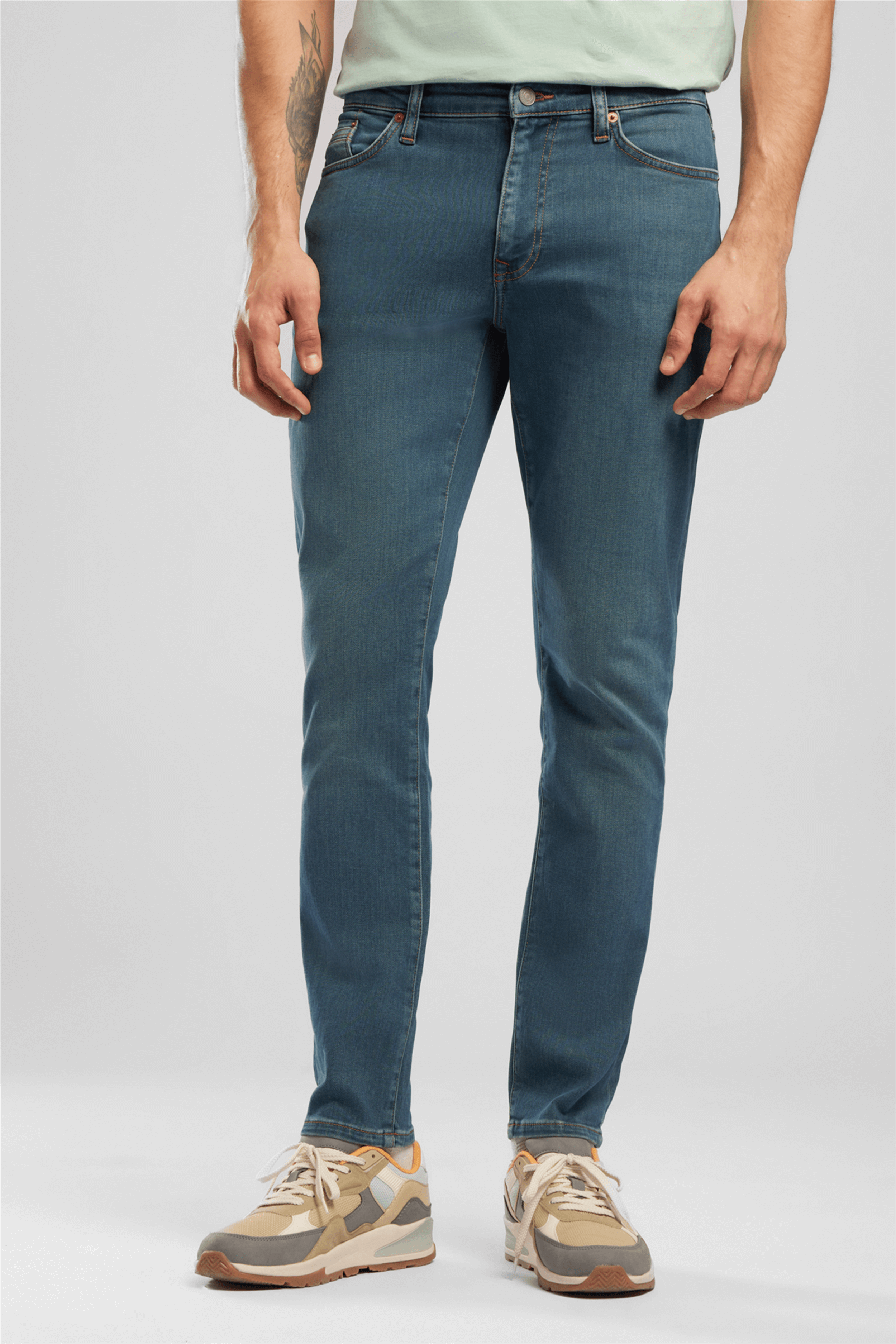 Jack Erkek Slım Dar Kesim Yüksek Bel Dar Paça Jean Pantolon Mavi