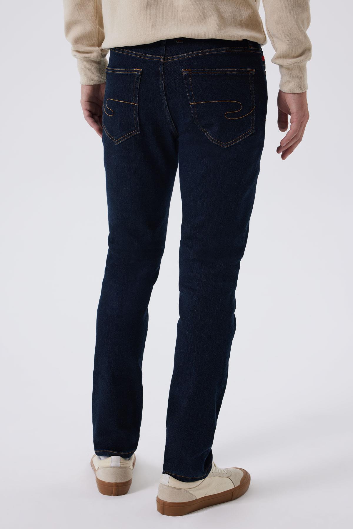 Jack Erkek Slım Dar Kesim Yüksek Bel Dar Paça Jean Pantolon Mavi