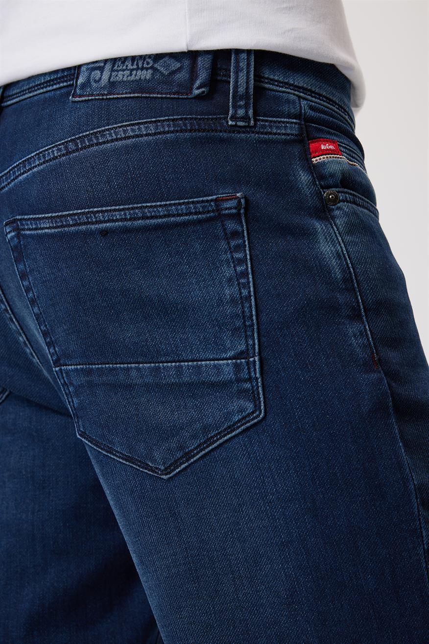 Jack Erkek Slım Dar Kesim Yüksek Bel Dar Paça Jean Pantolon Mavi