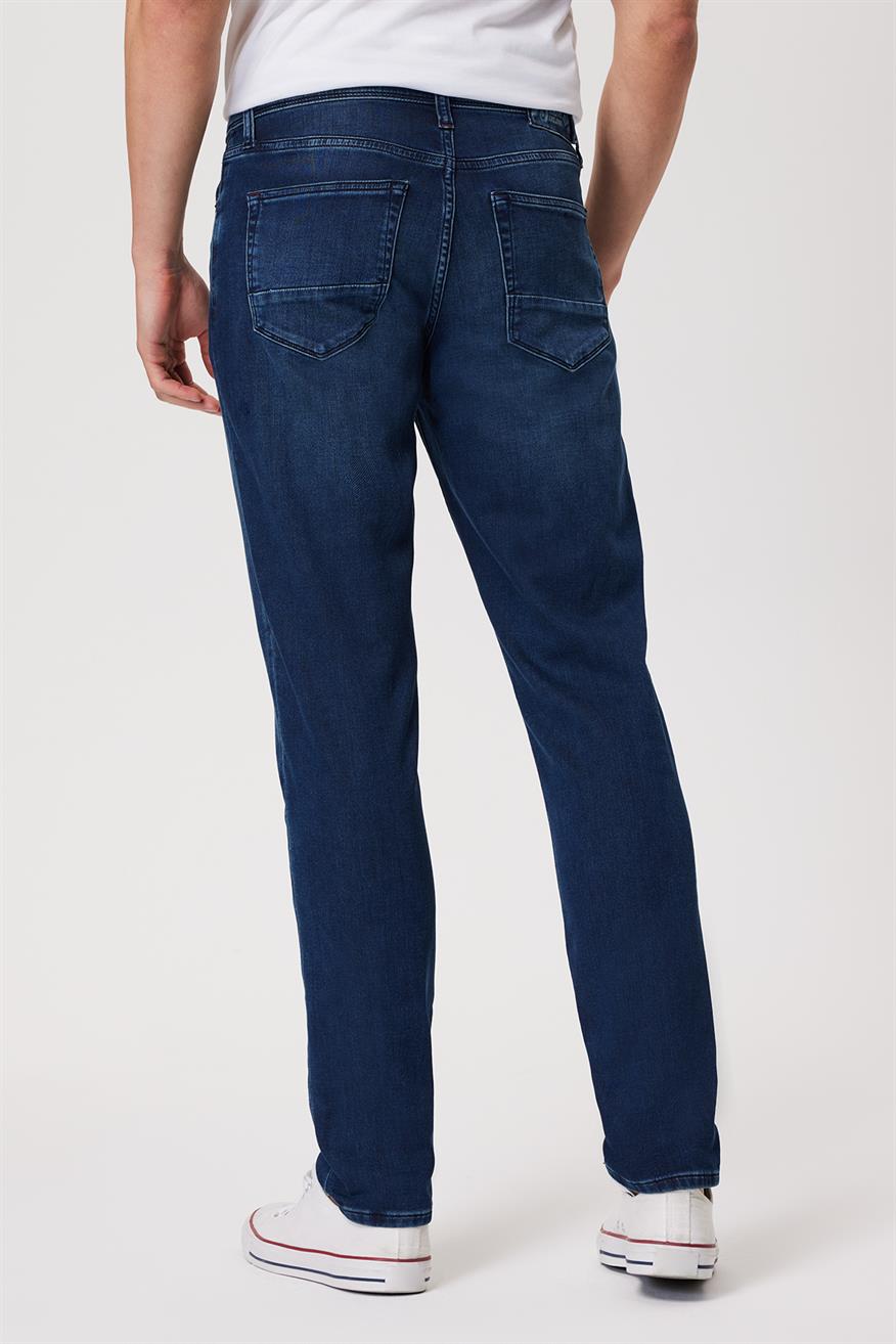Jack Erkek Slım Dar Kesim Yüksek Bel Dar Paça Jean Pantolon Mavi