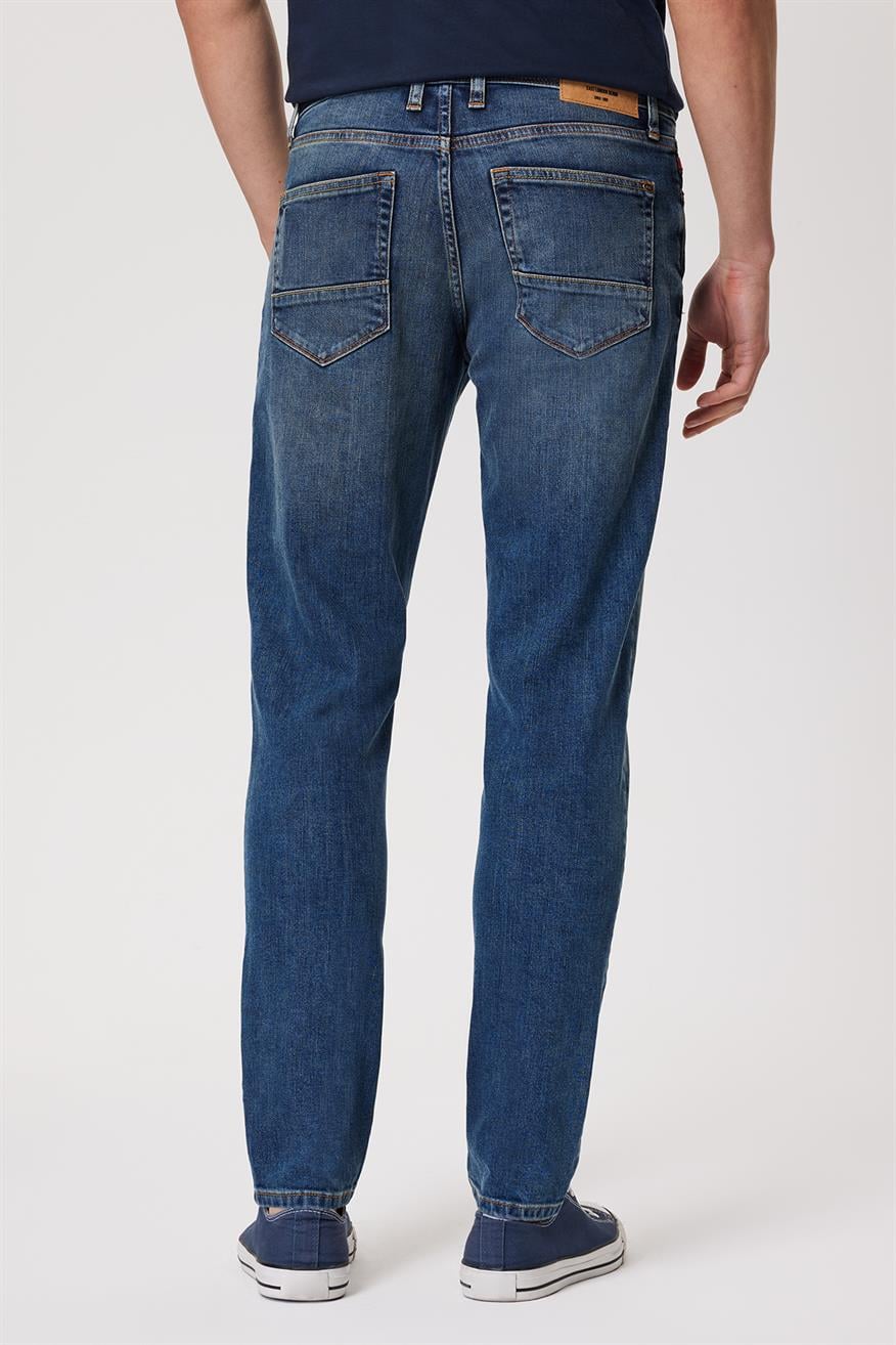 Jack Erkek Slım Dar Kesim Yüksek Bel Dar Paça Jean Pantolon Mavi