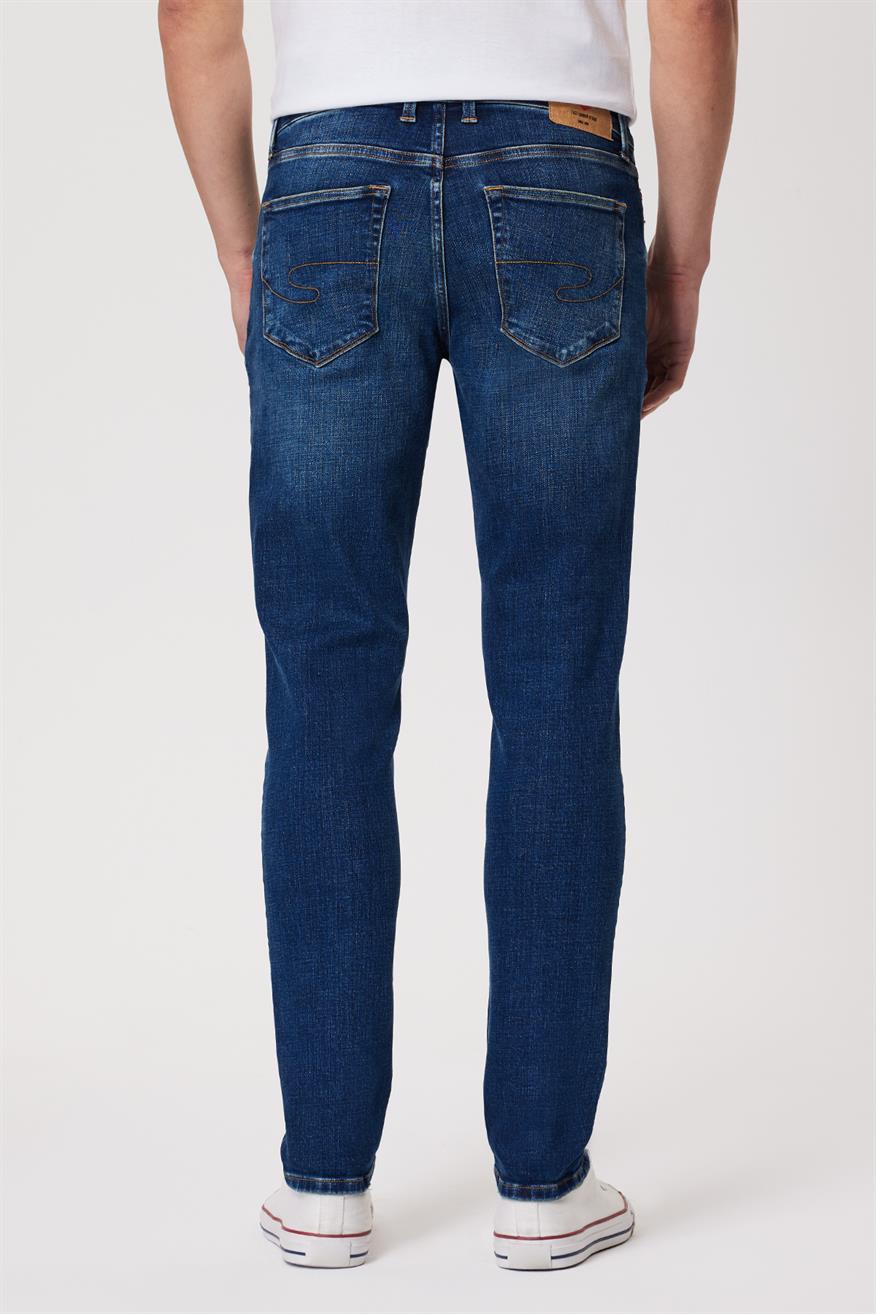 Jack Erkek Slım Dar Kesim Yüksek Bel Dar Paça Jean Pantolon Mavi