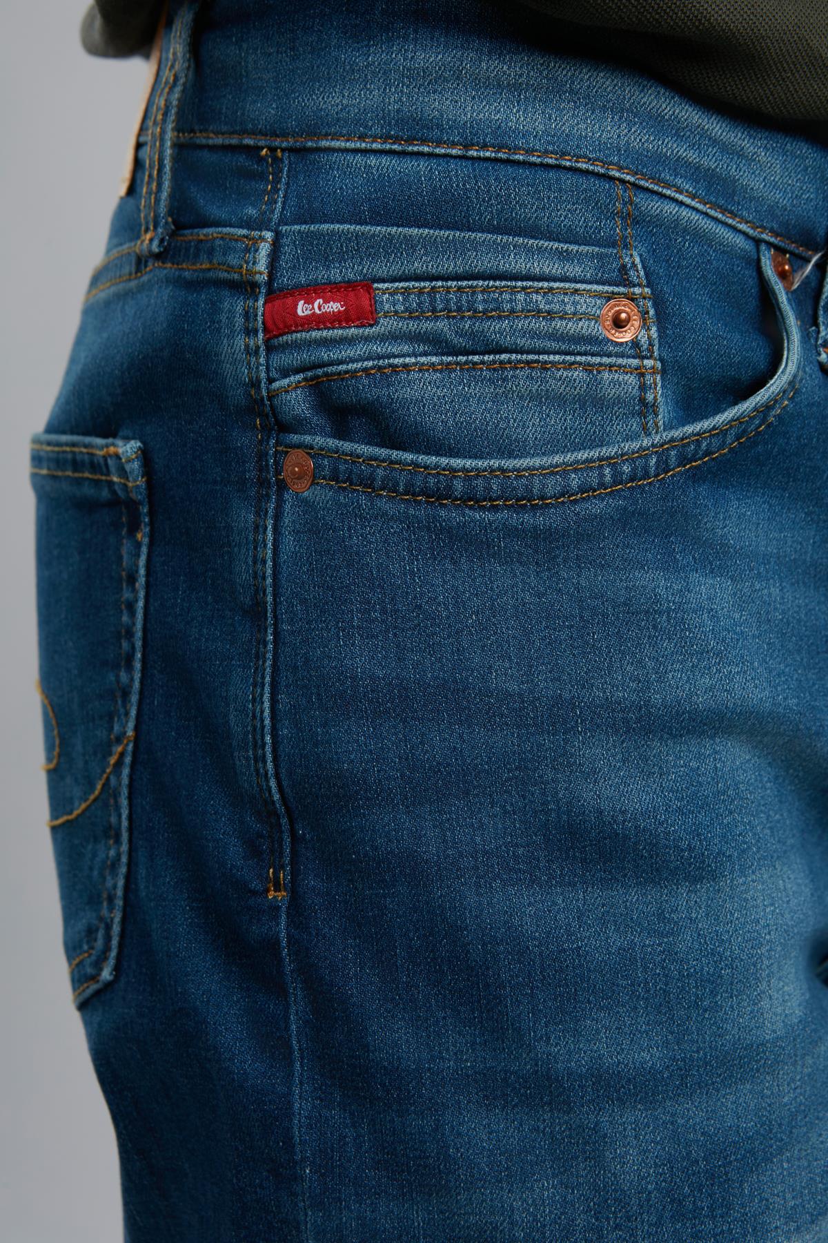 Jack Erkek Slım Dar Kesim Yüksek Bel Dar Paça Jean Pantolon Mavi
