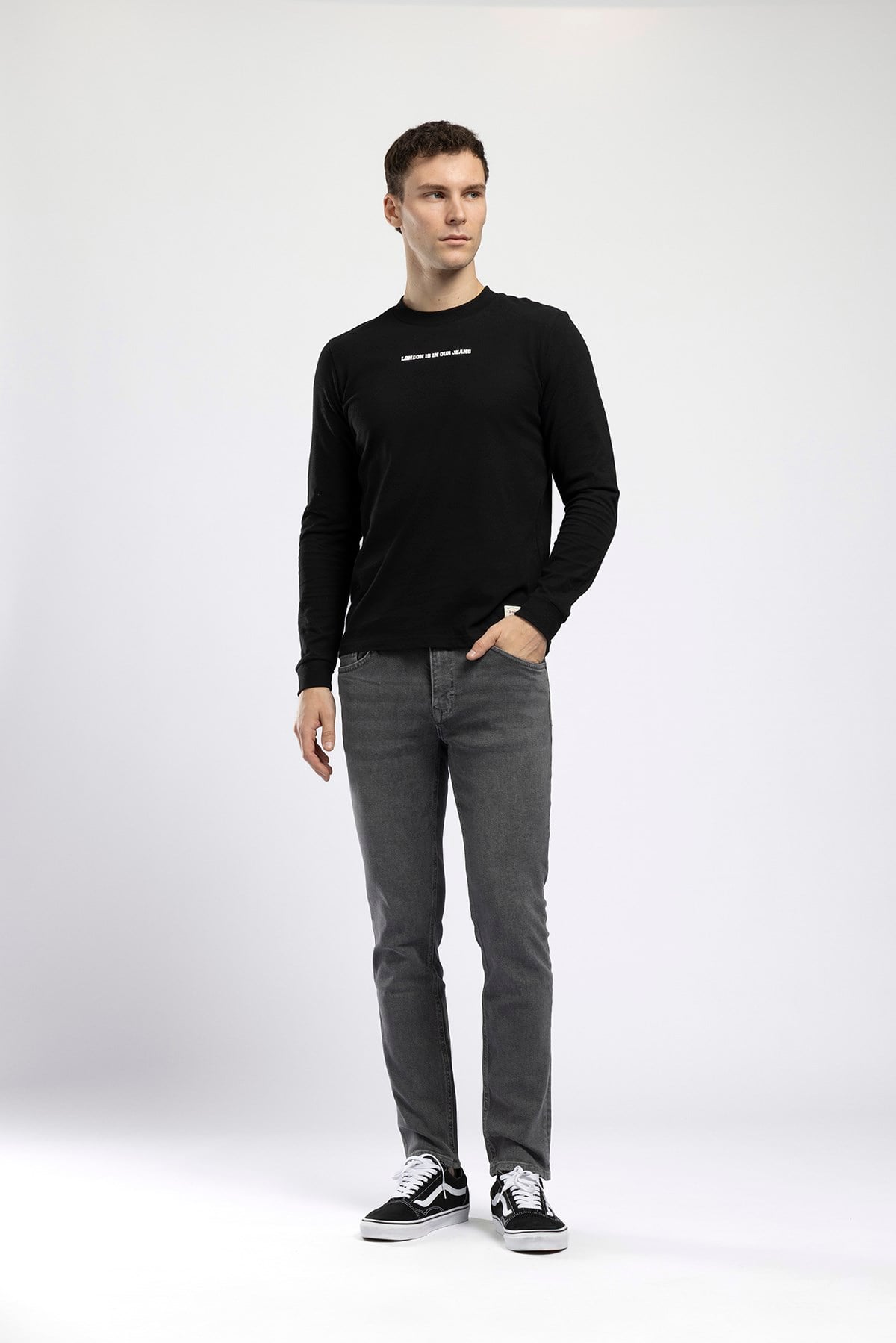Jagger Erkek Slim Straight Normal Bel Dar Kesim Jean Gri