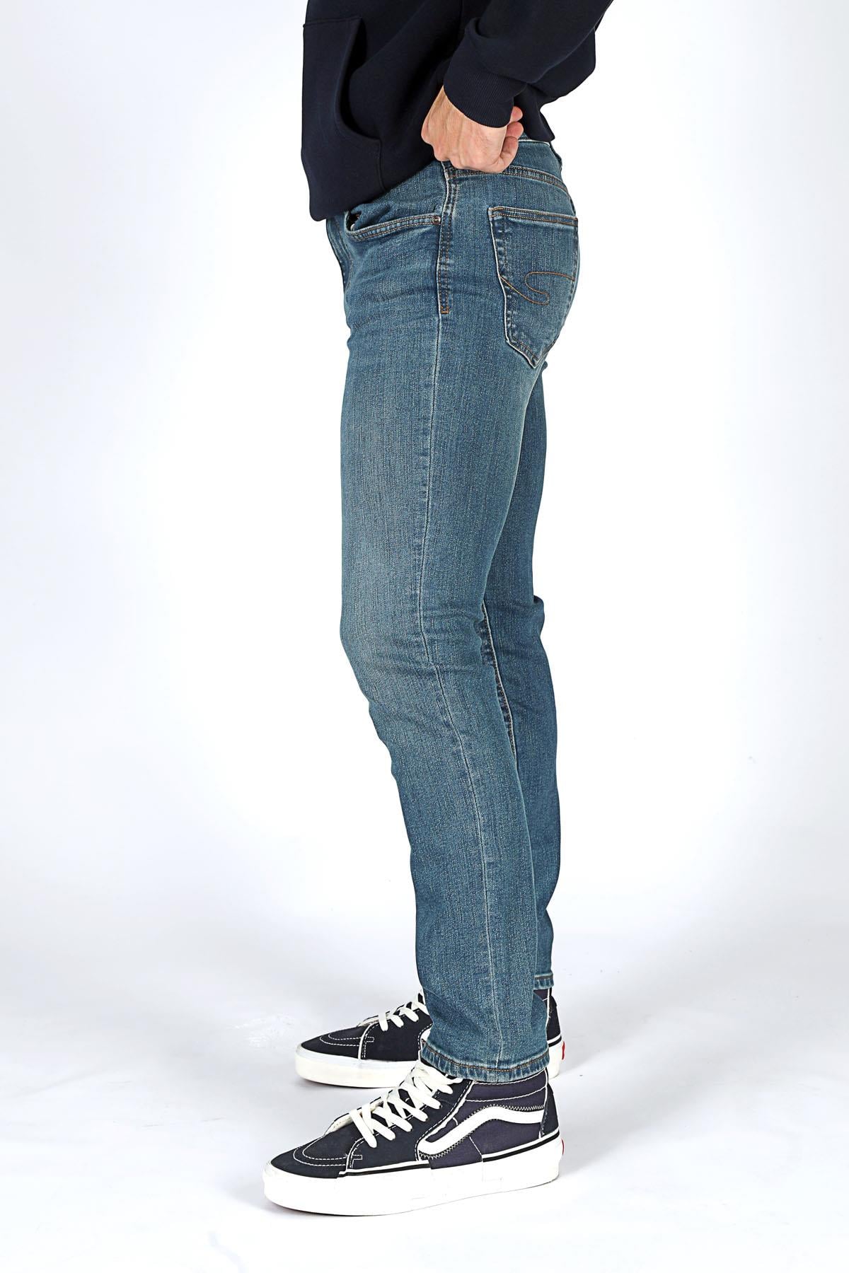 Jagger Erkek Slım Straıght Dar Kesim Normal Bel Düz Paça Jean Pantolon Mavi