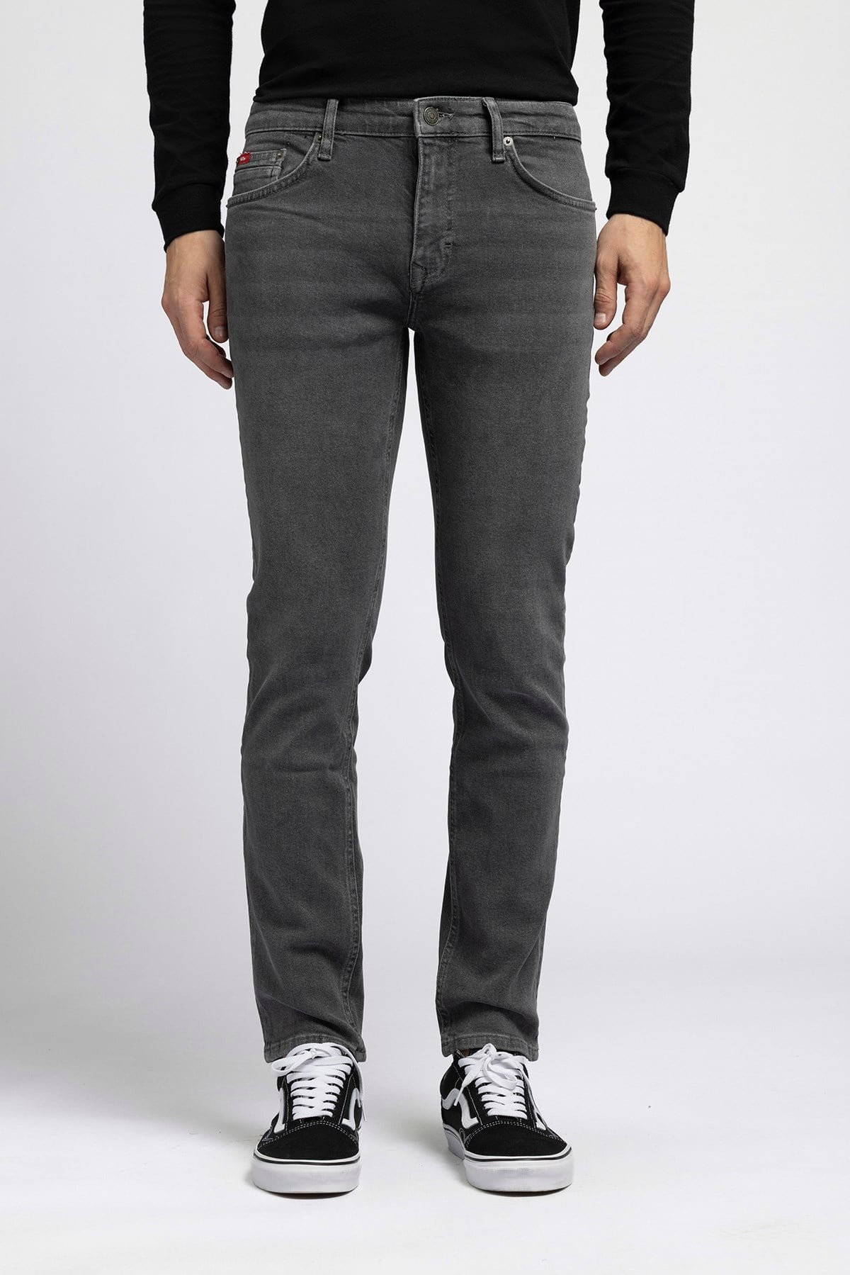 Jagger Erkek Slim Straight Normal Bel Dar Kesim Jean Gri