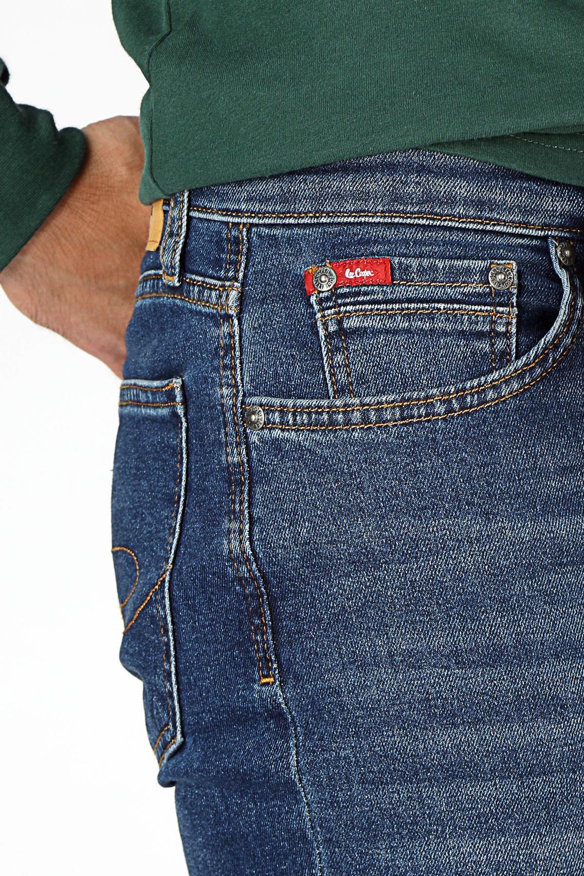 Jagger Erkek Slım Straıght Dar Kesim Normal Bel Düz Paça Jean Pantolon Mavi
