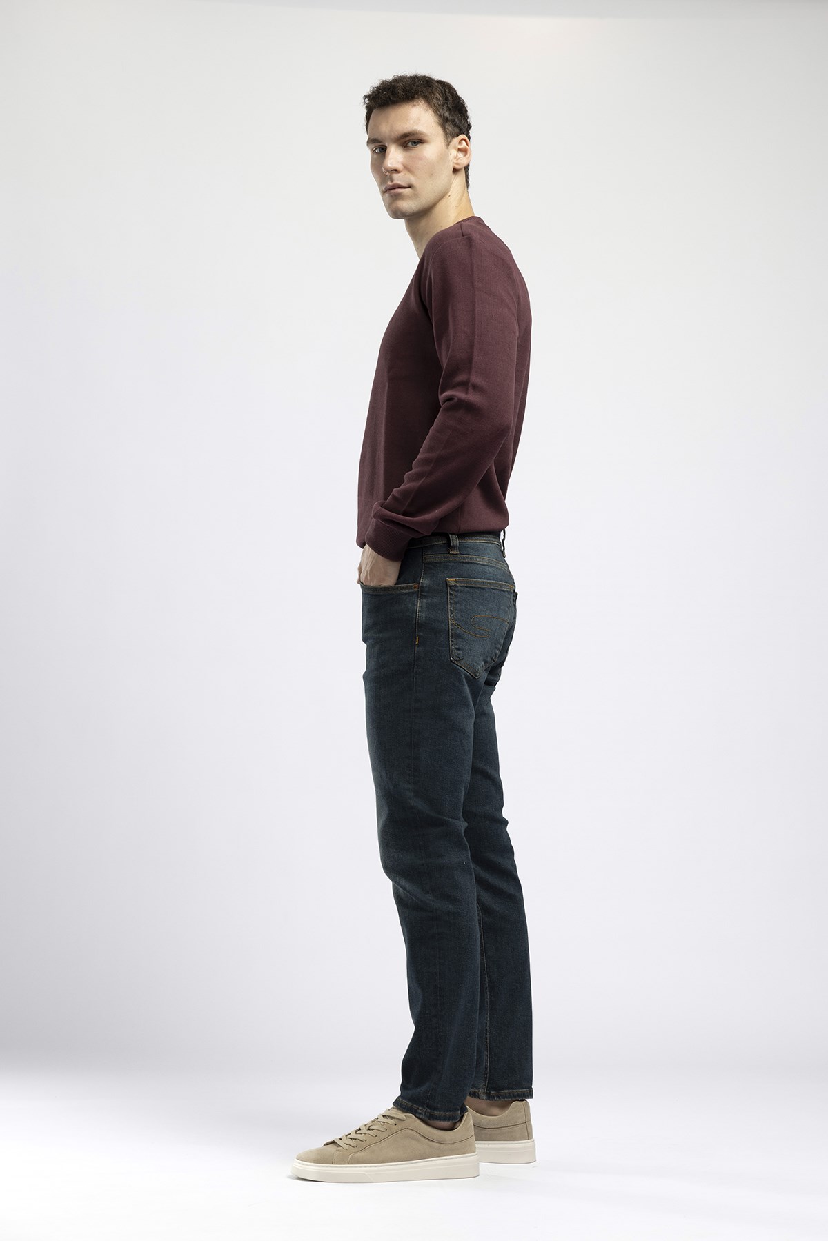 Jagger Premium Erkek Slim Straight Jean Koyu  Mavi