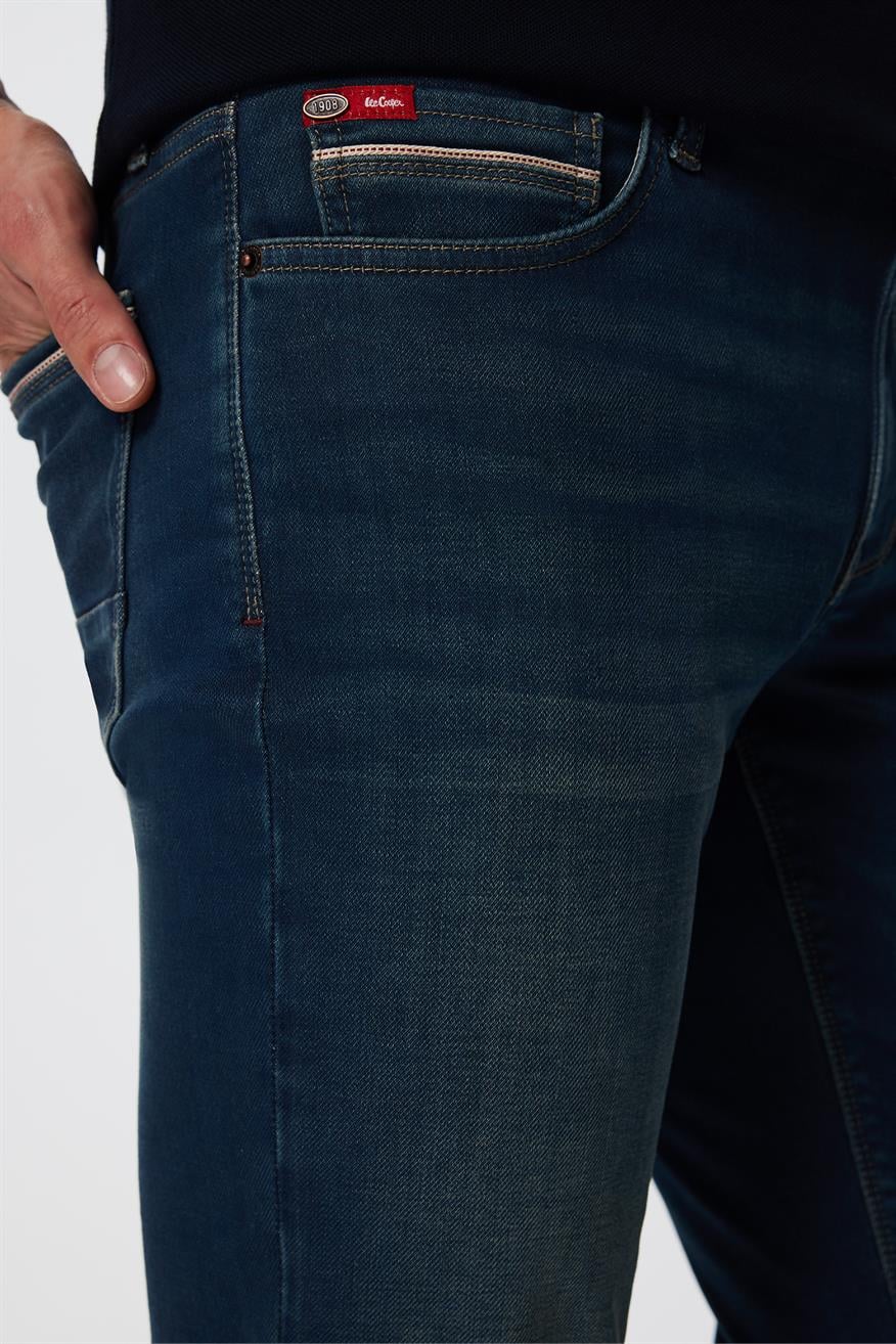 Jagger Erkek Slım Straıght Dar Kesim Normal Bel Düz Paça Jean Pantolon Mavi