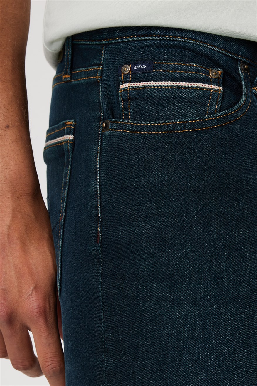 Jagger Erkek Slım Straıght Dar Kesim Normal Bel Düz Paça Jean Pantolon Yeşil