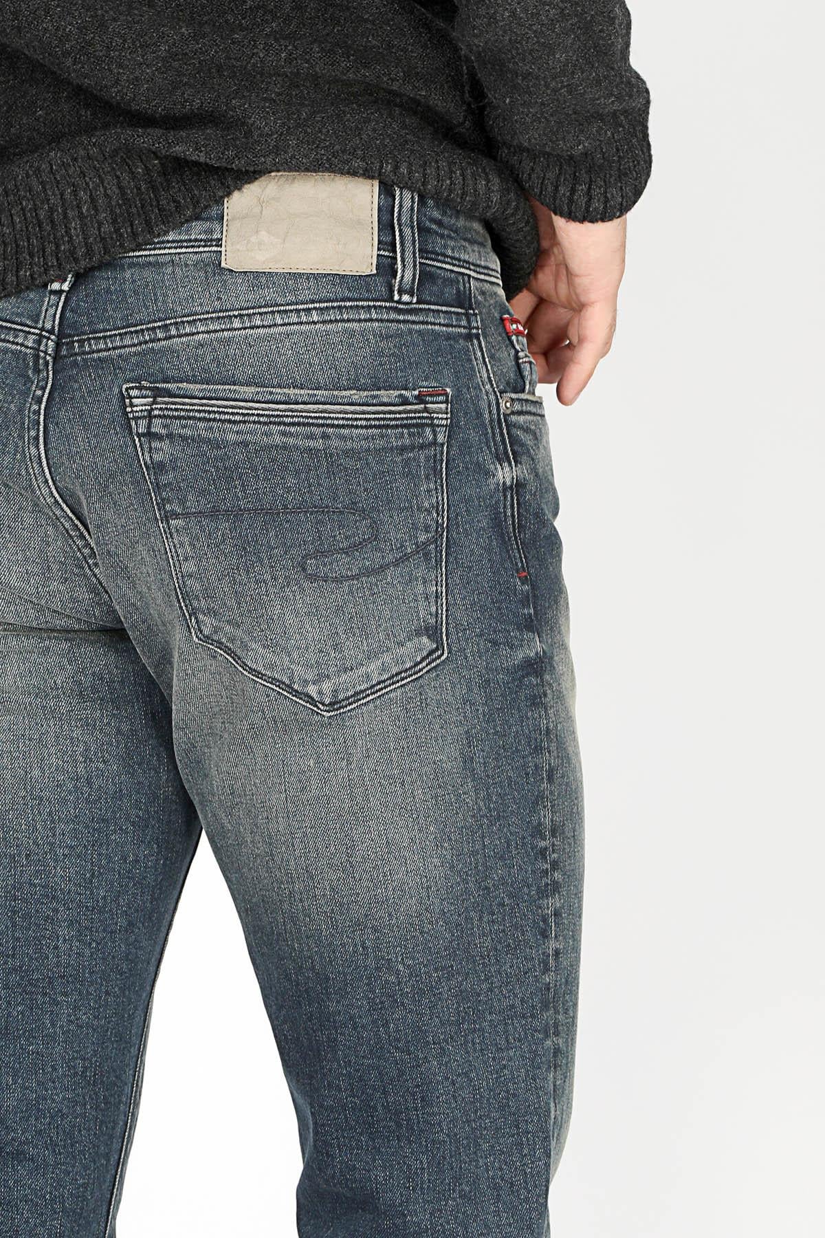 Jagger Erkek Slım Straıght Dar Kesim Normal Bel Düz Paça Jean Pantolon Mavi
