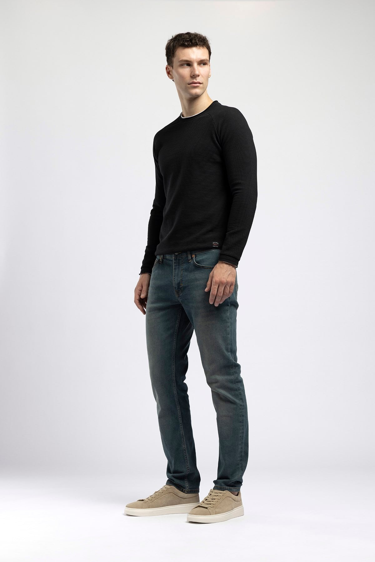 Jagger Erkek Slim Straight Tam Kalıp Jean Mavi