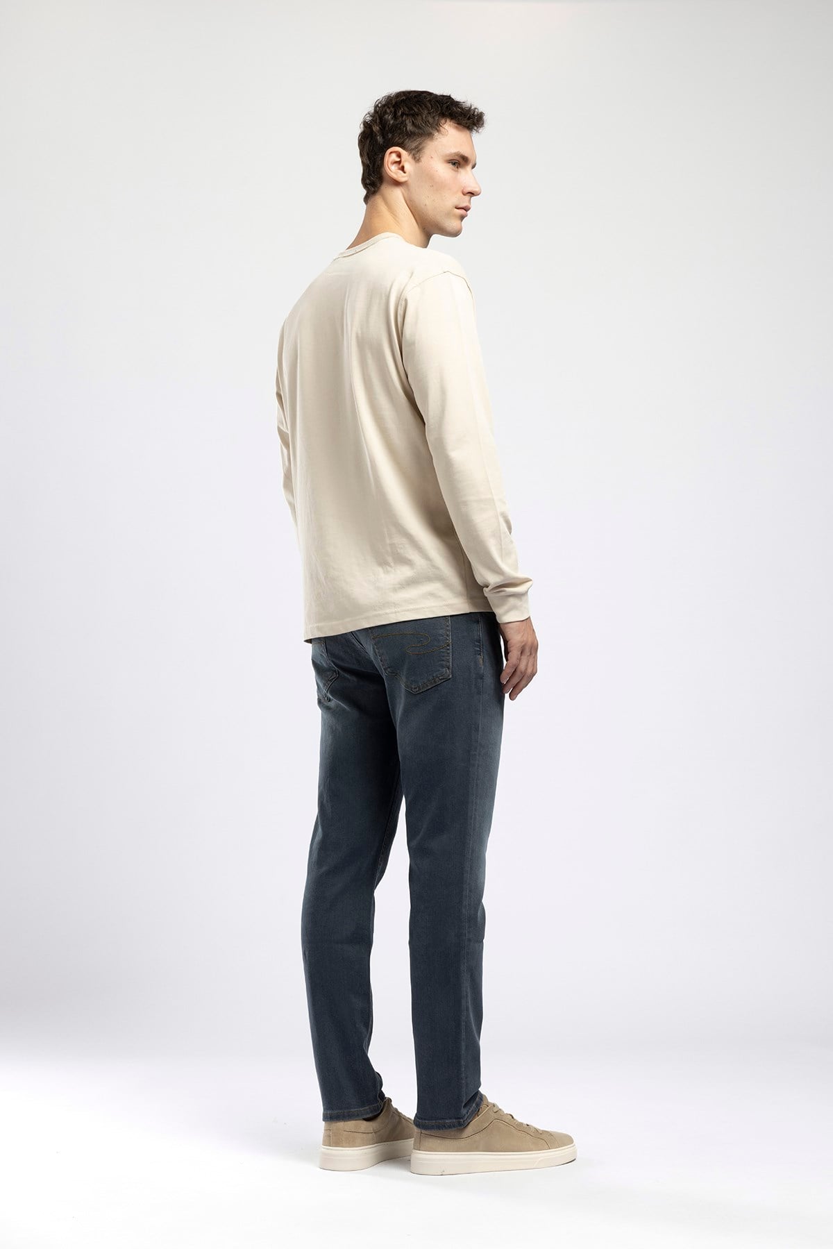 Jagger Erkek Slim Straight Normal Bel Dar Kesim Jean Mavi