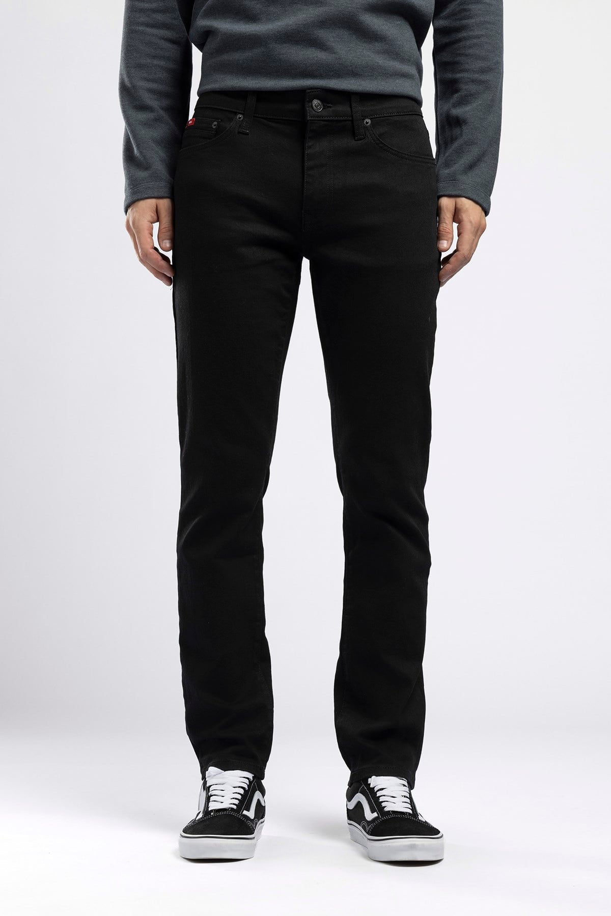 Jagger Erkek Slim Straight Normal Bel Dar Kesim Jean Siyah