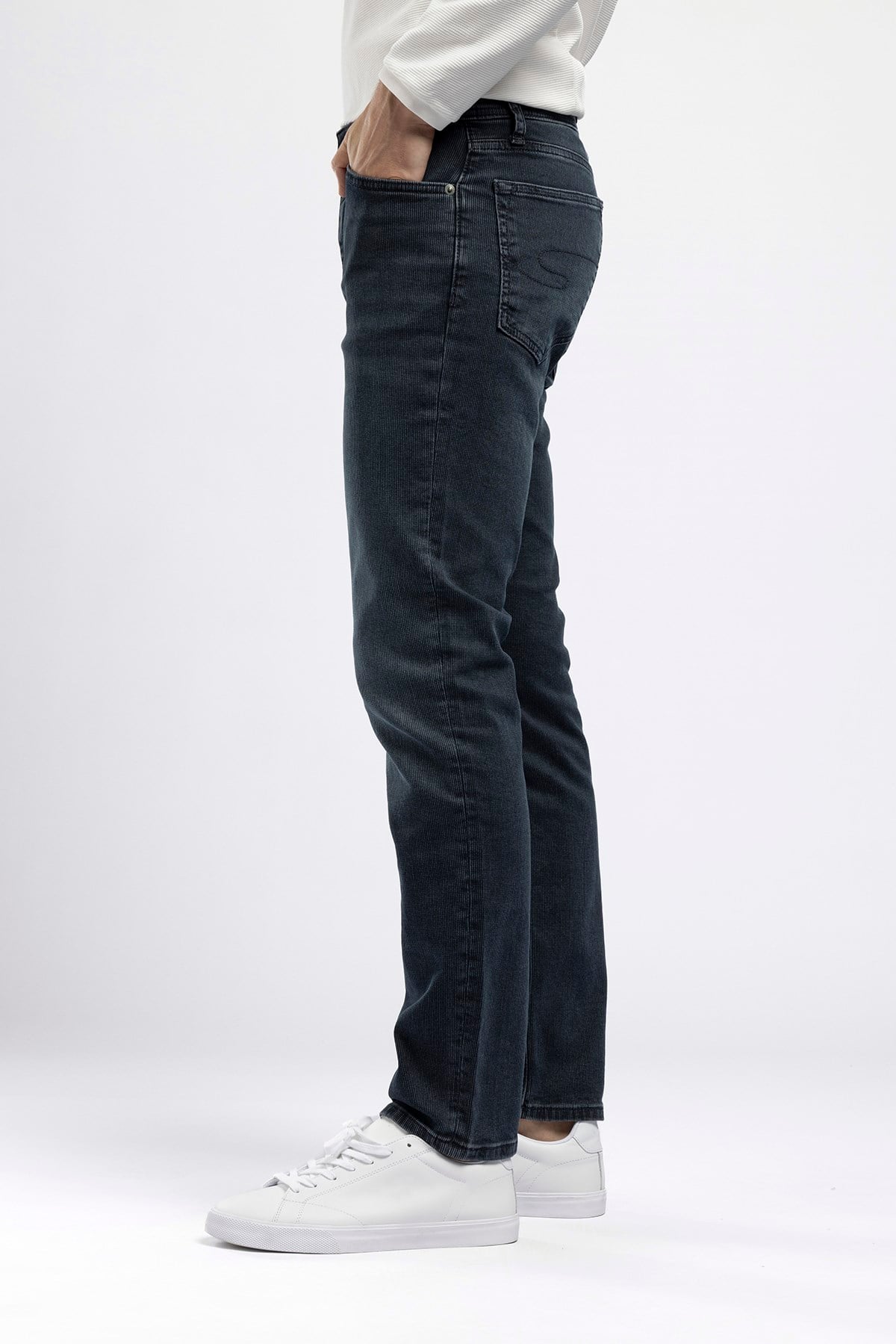 Jagger Erkek Slim Straight Normal Bel Jean Koyu Mavi
