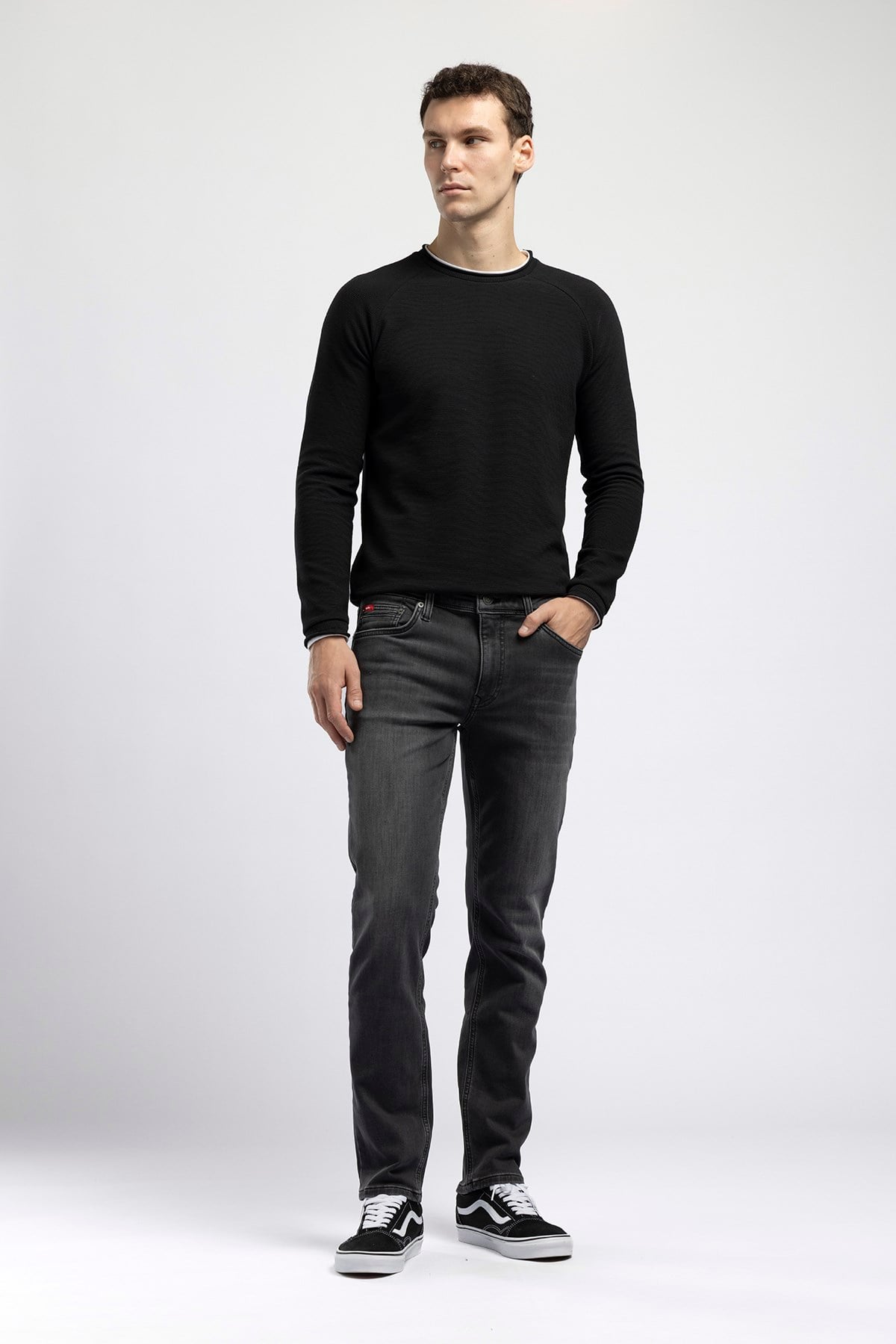 Jagger Erkek Slim Straight Tam Kalıp Jean Gri