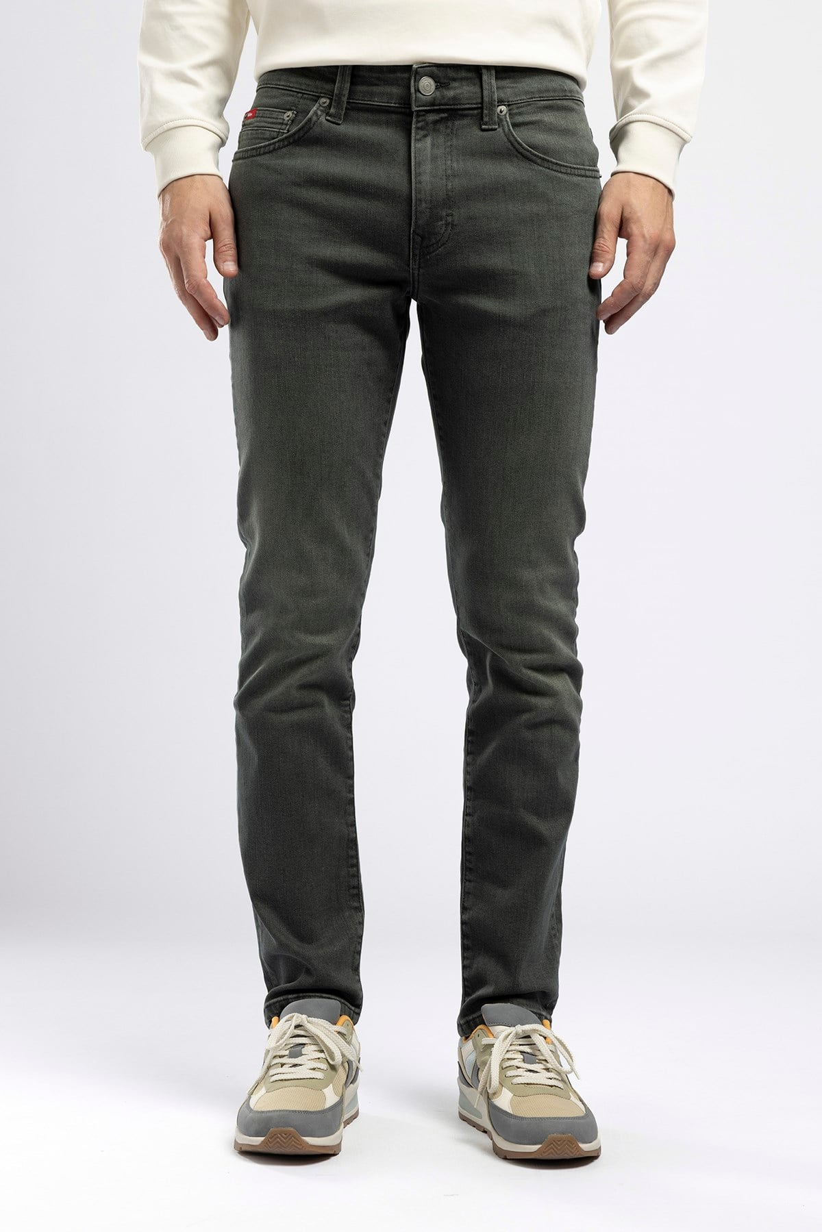 Jagger Erkek Slim Straight Normal Bel Dar Kesim Jean Gri