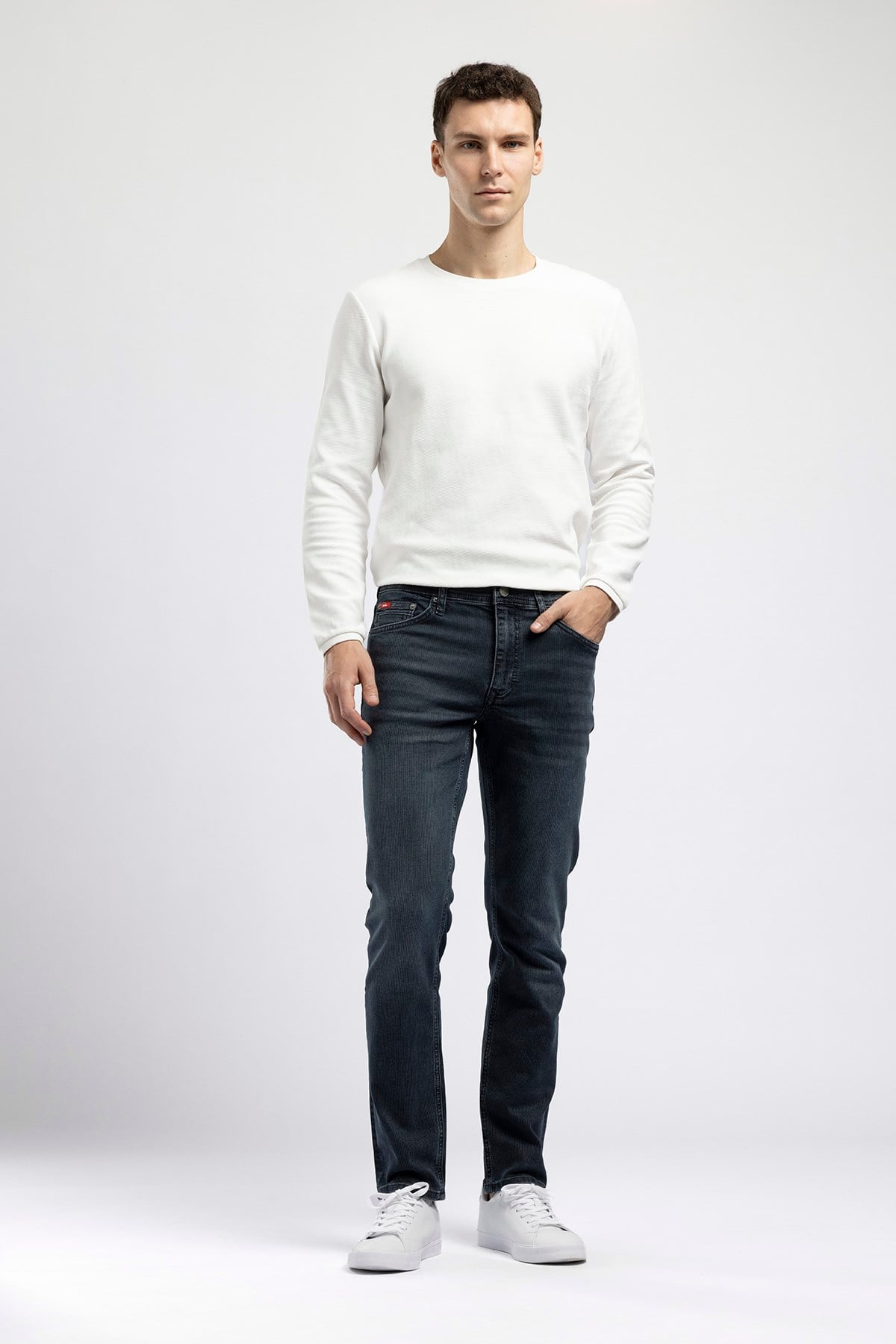 Jagger Erkek Slim Straight Normal Bel Jean Koyu Mavi