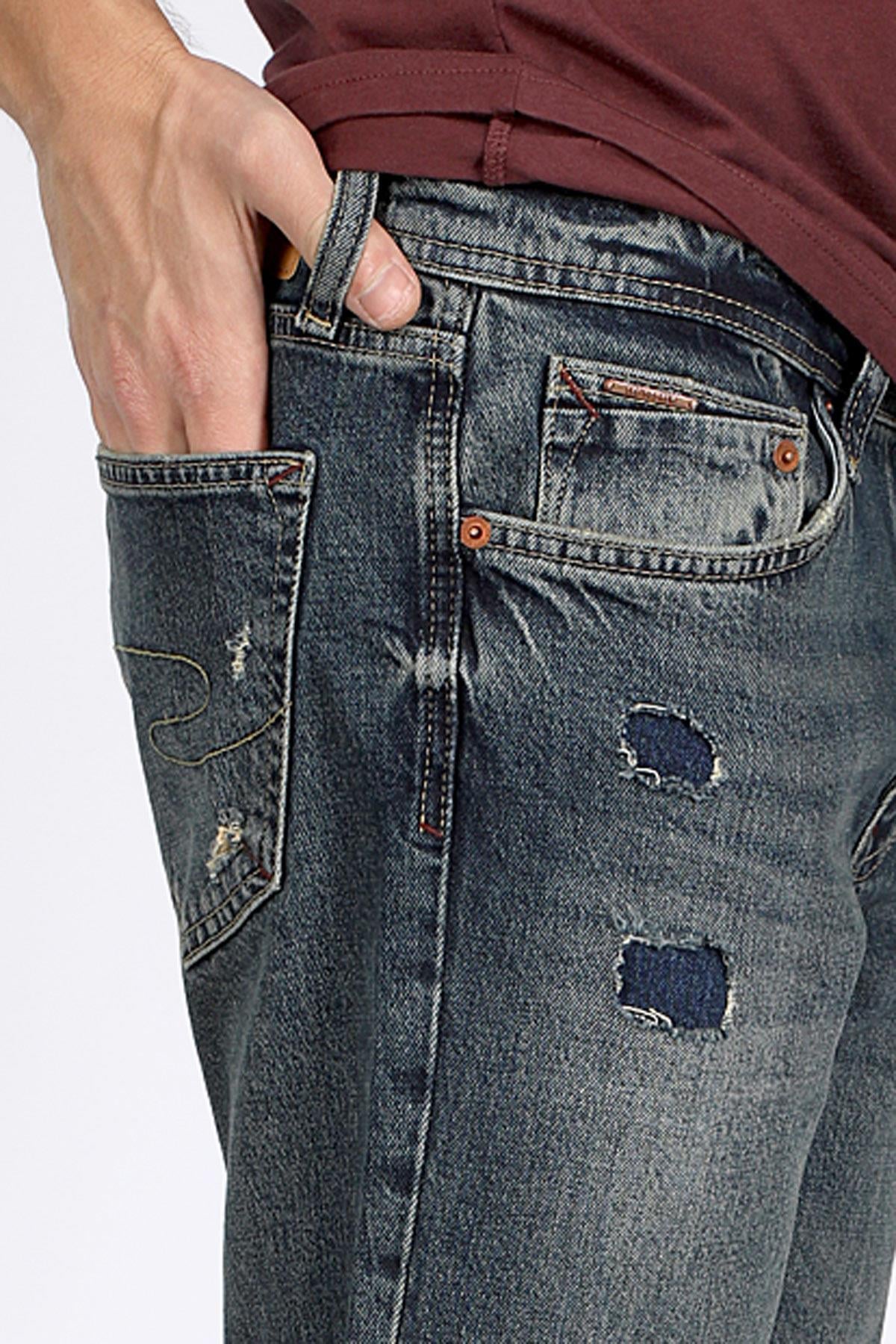 Jagger Erkek Slım Straıght Dar Kesim Normal Bel Düz Paça Jean Pantolon Mavi