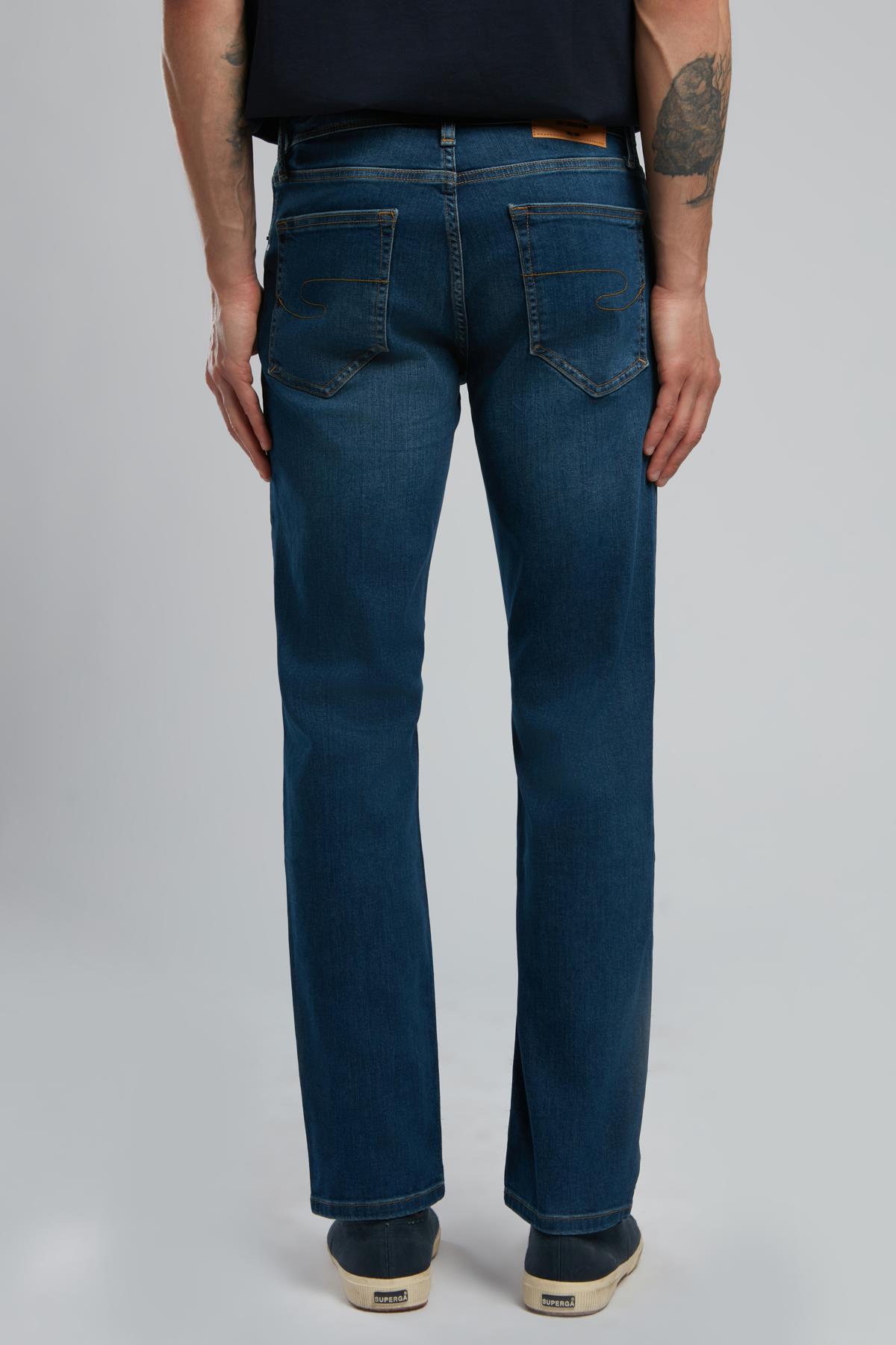 Jagger Erkek Slım Straıght Dar Kesim Normal Bel Düz Paça Jean Pantolon Mavi