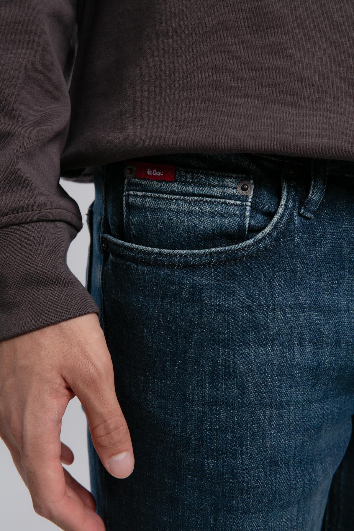 Jagger Erkek Slım Straıght Dar Kesim Normal Bel Düz Paça Jean Pantolon Mavi