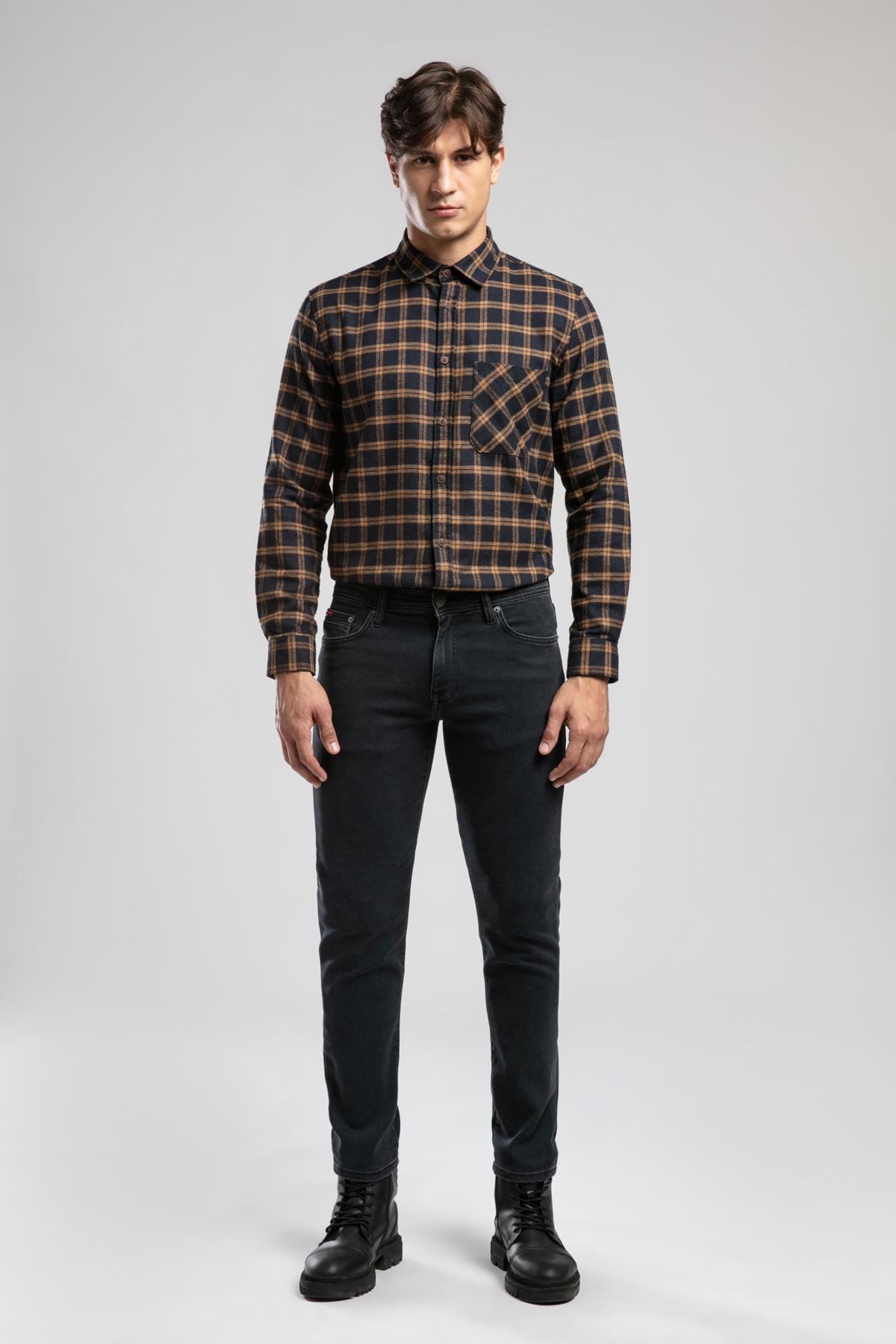 Jagger Normal Bel Dar Kesim Düz Paça Gri Erkek Jean Pantolon