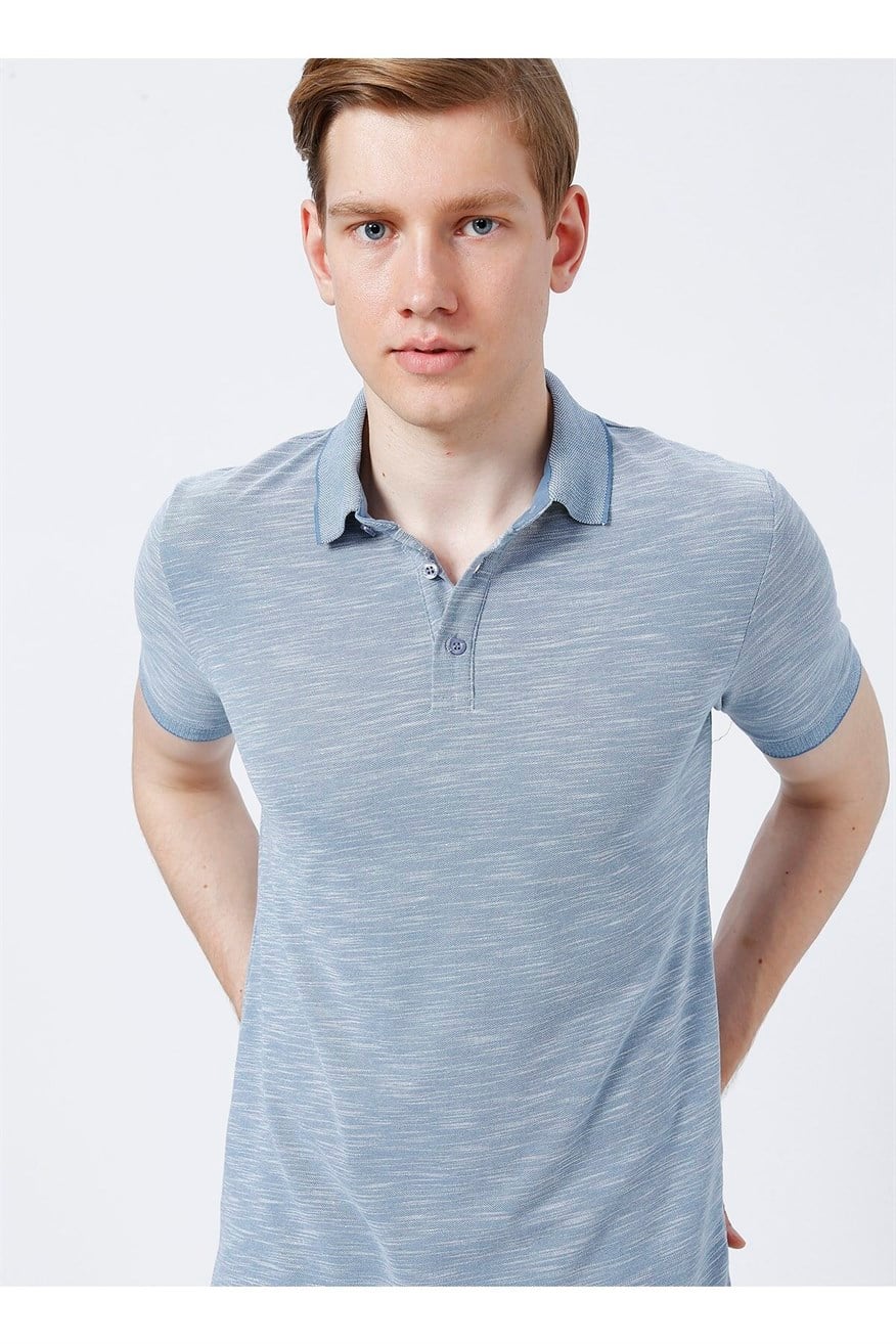 Jake Erkek Polo Yaka T-Shirt Pastel Mavi