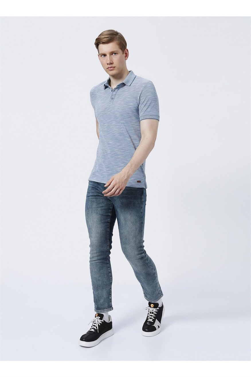 Jake Erkek Polo Yaka T-Shirt Pastel Mavi
