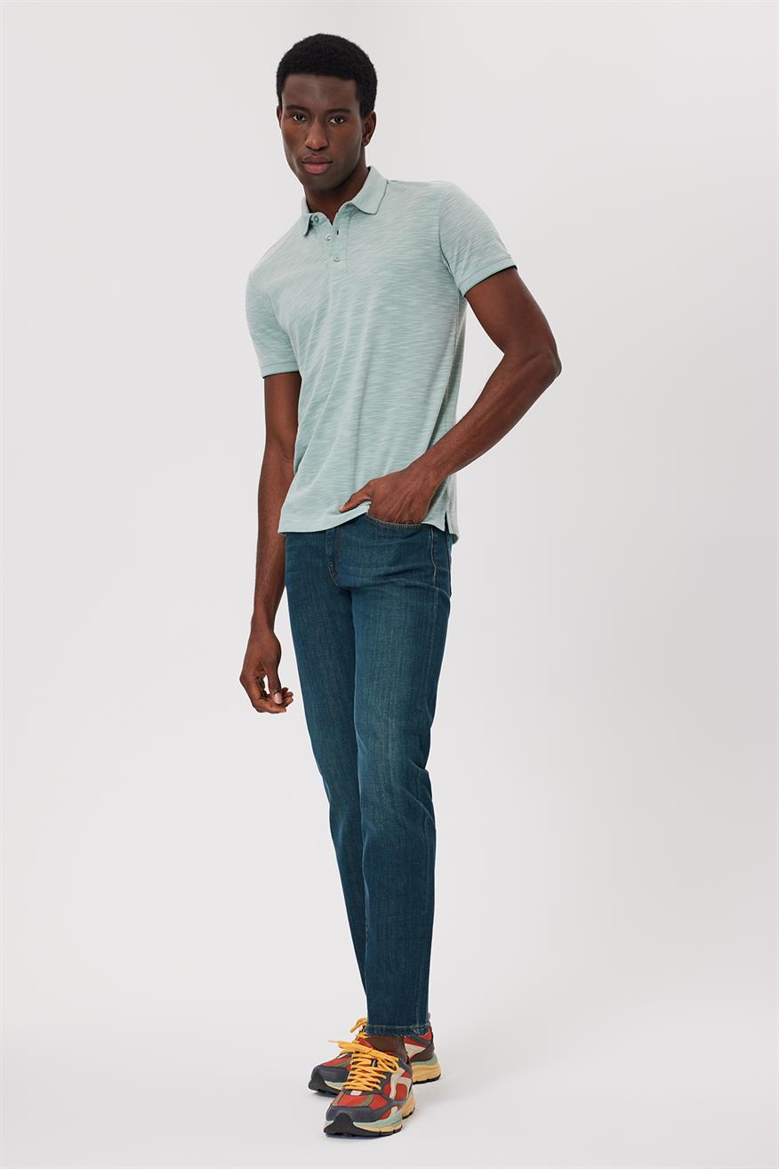Jake Erkek %100 Pamuk Polo Yaka T-Shirt Pastel Yeşili