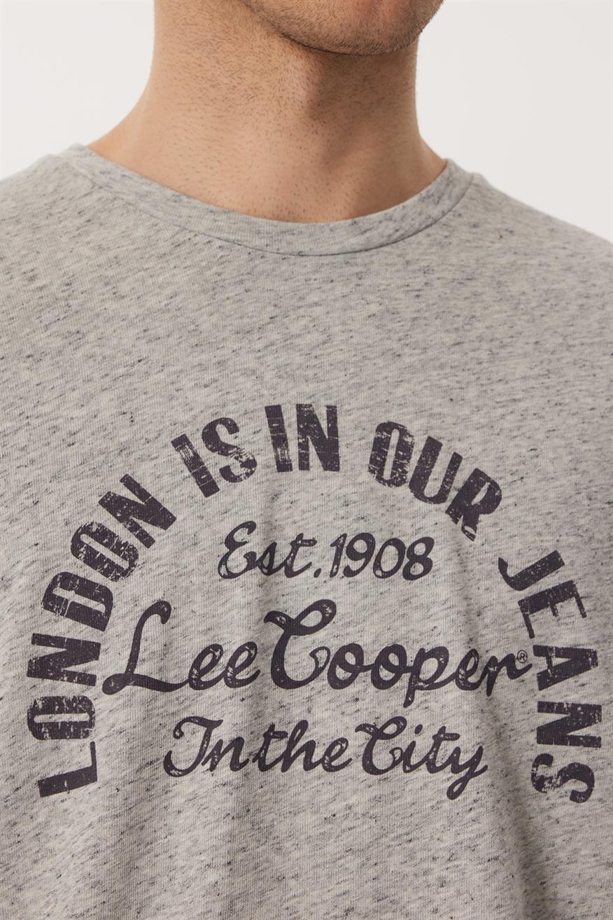 James Erkek %100 Pamuk O Yaka Uzun Kol T-Shirt Koyu Gri
