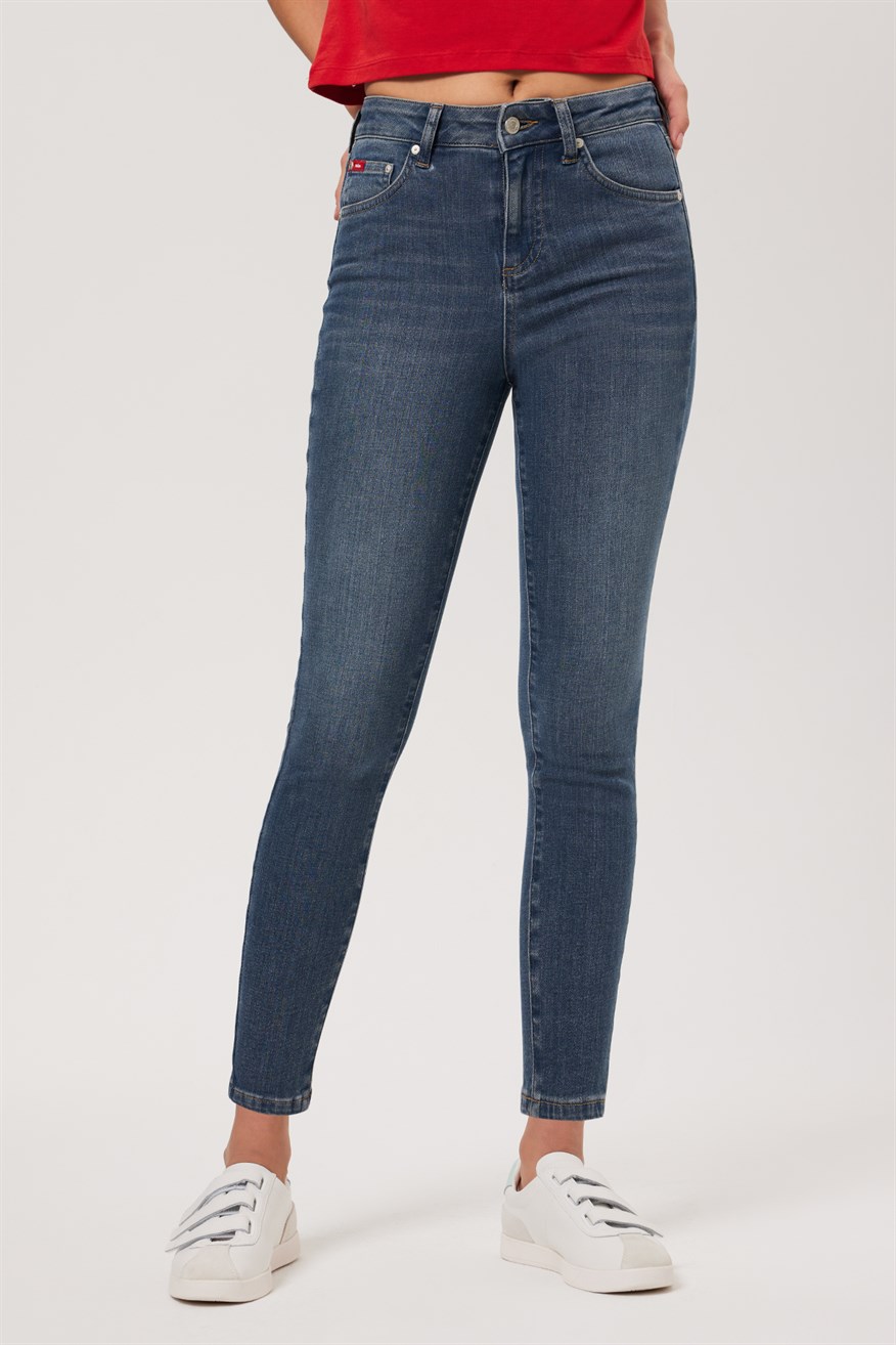 Jamy Kadın Jean Pantolon Blue Bleach