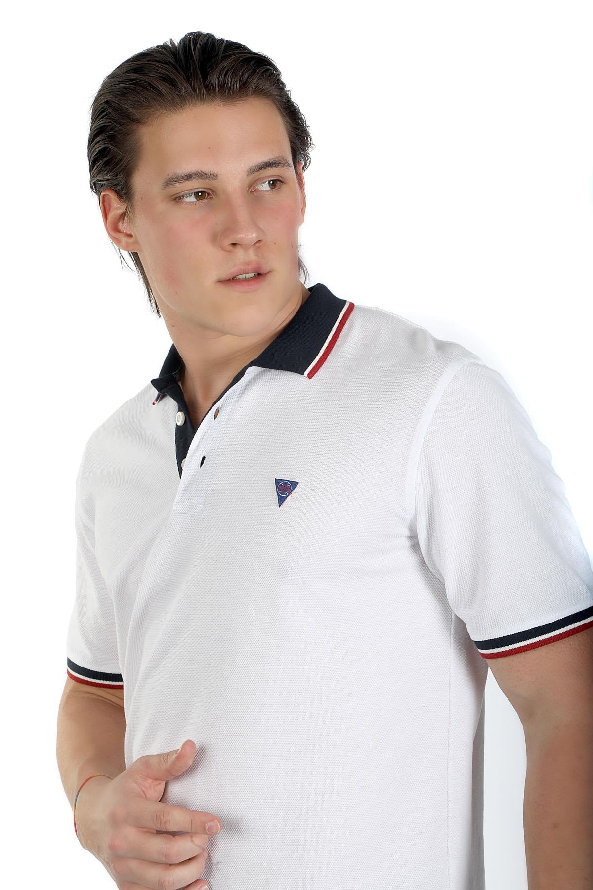 Jasec Erkek Pike Polo Yaka T-Shirt Beyaz