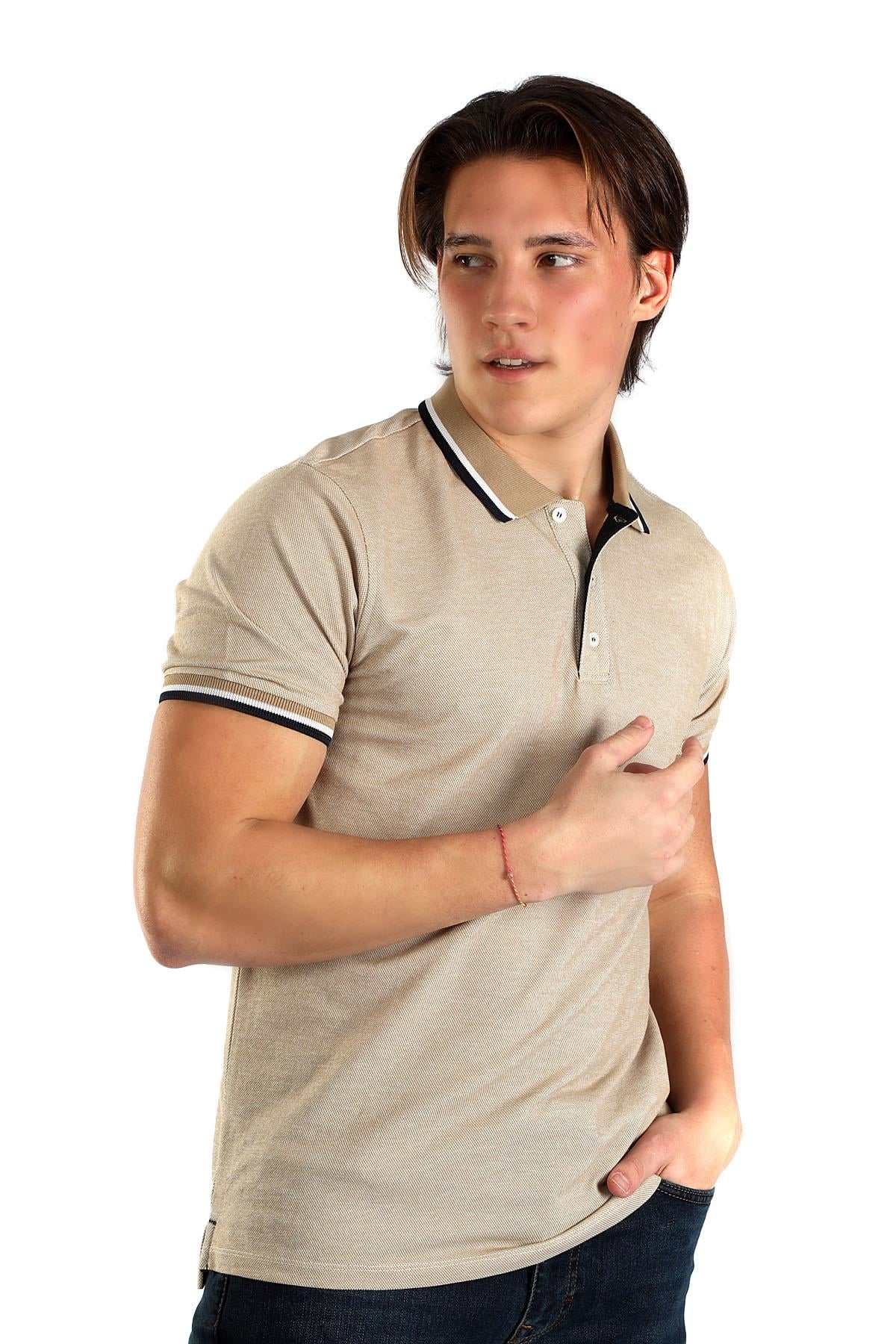 Jasec Erkek Pike Polo Yaka T-Shirt Bej