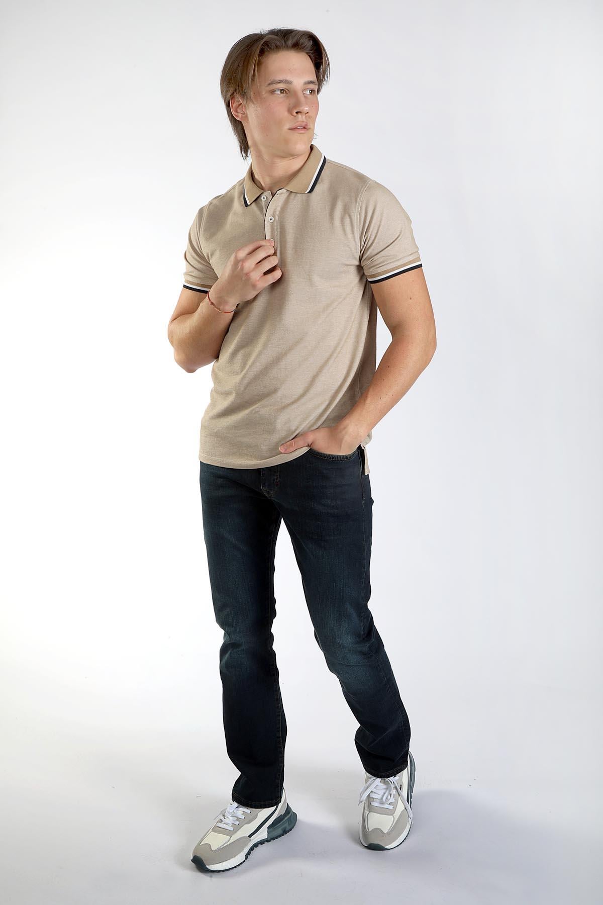 Jasec Erkek Pike Polo Yaka T-Shirt Bej
