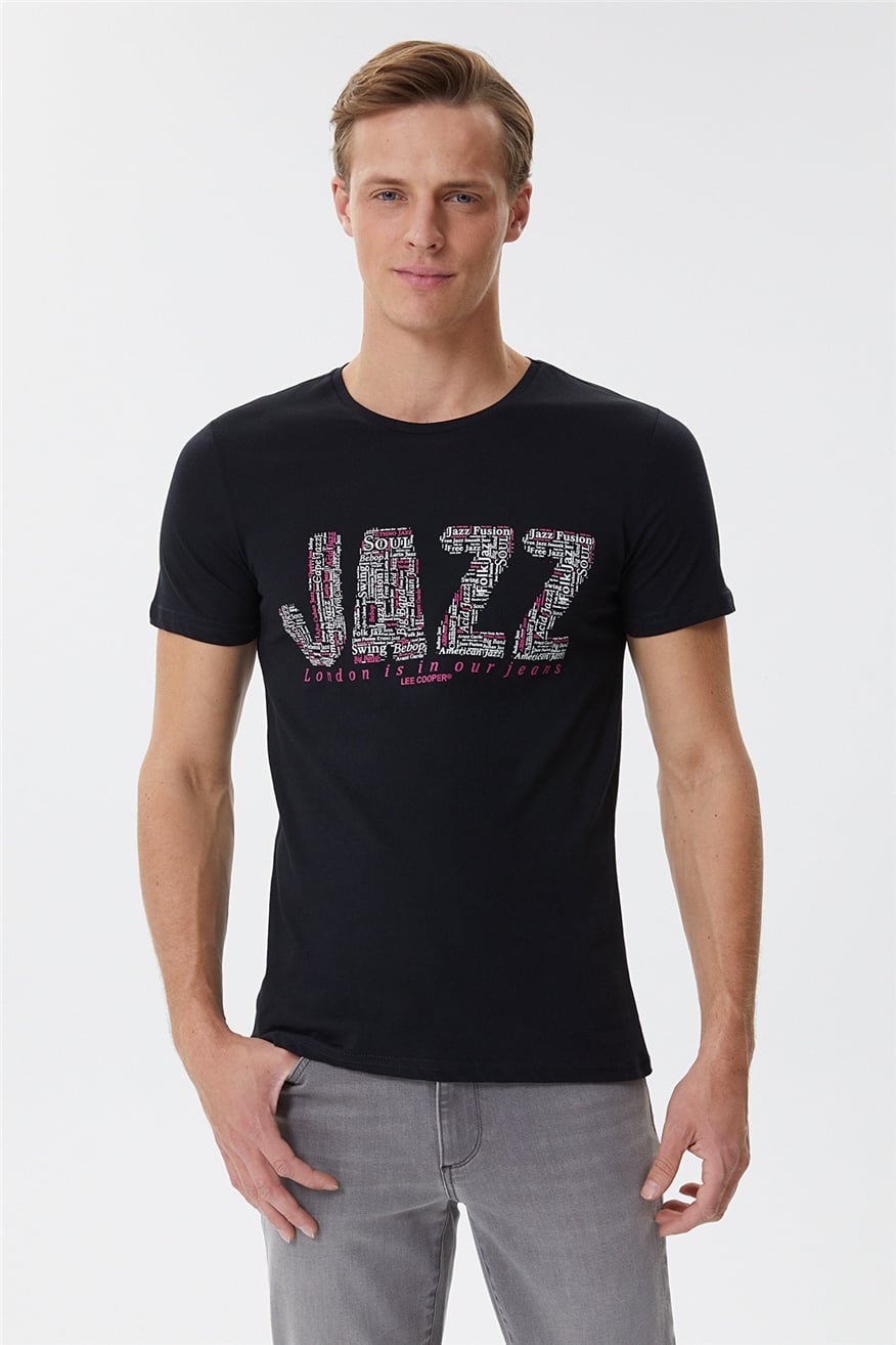 Jazz Erkek O Yaka T-Shirt Siyah