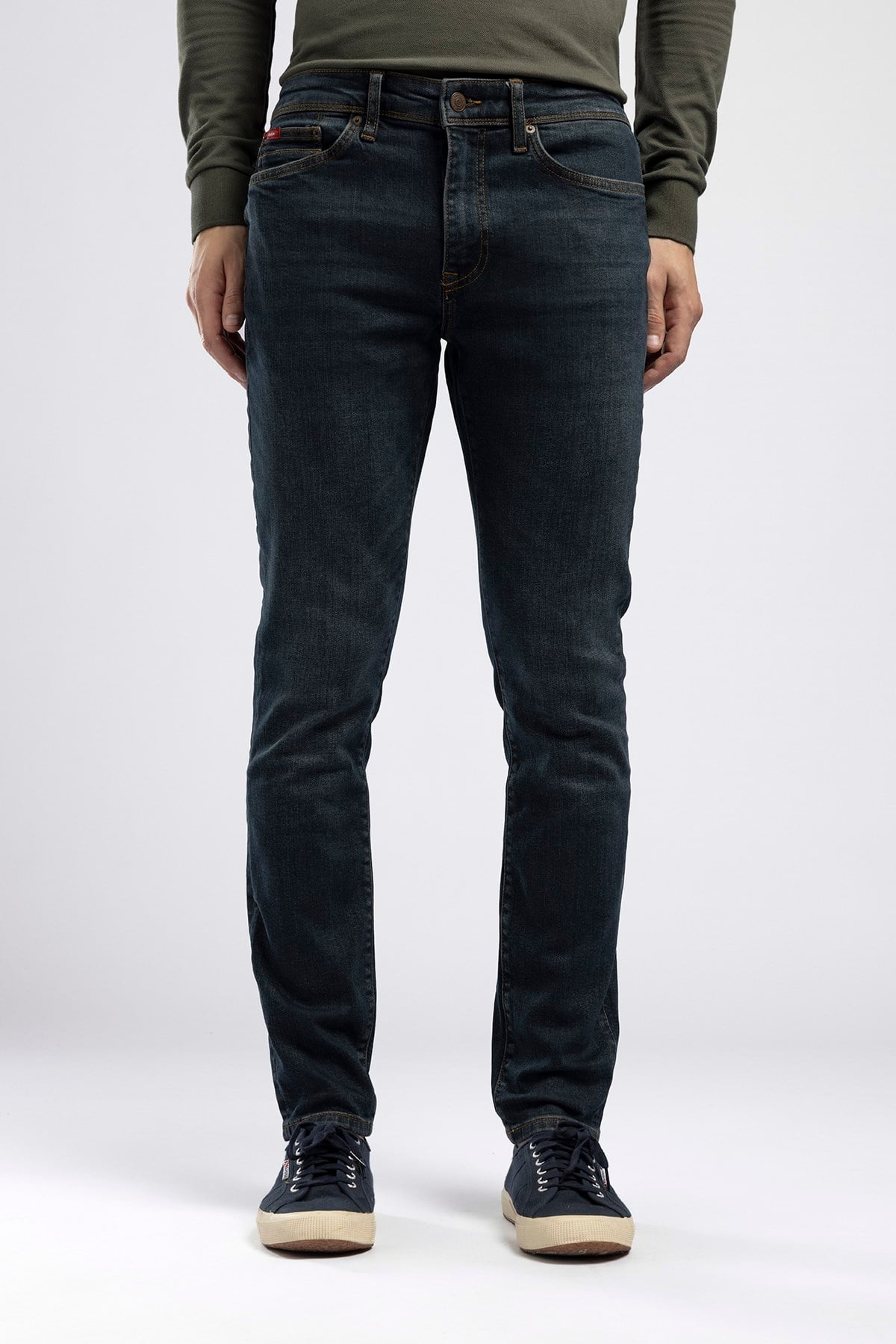 Jeff Erkek Skinny Fit Normal Bel Dar Paça Jean Mavi