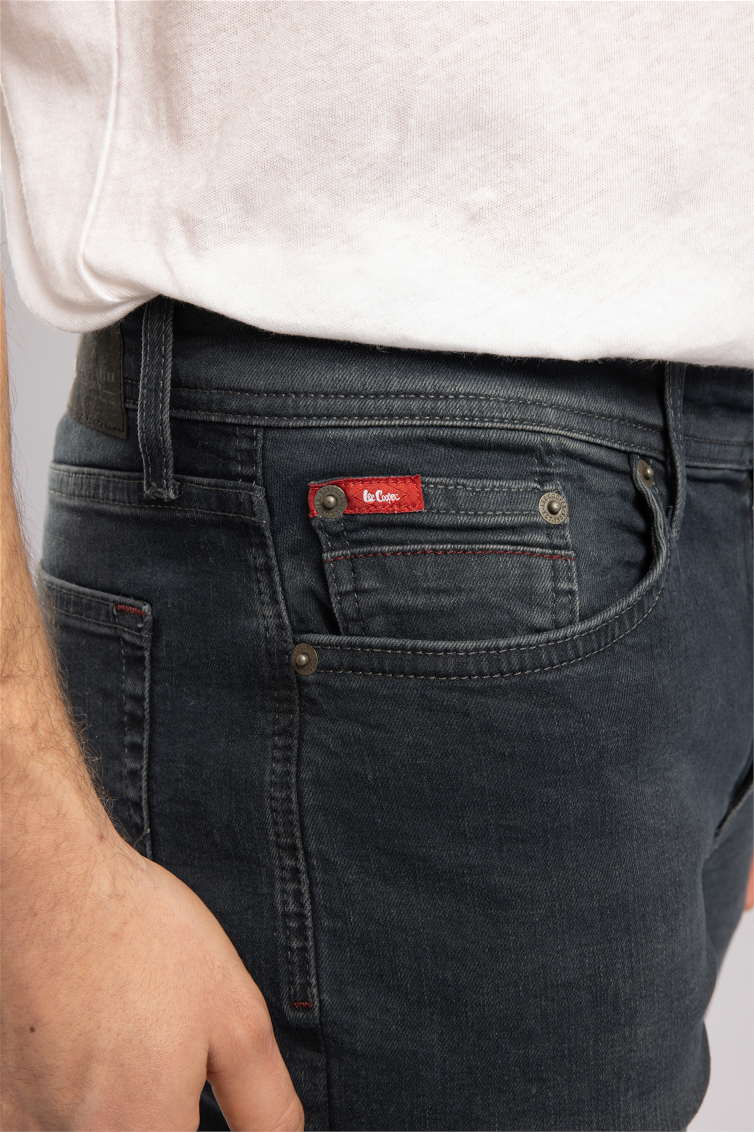 Jeff Erkek Skınny Süper Dar Kesim Normal Bel Dar Paça Jean Pantolon Gri