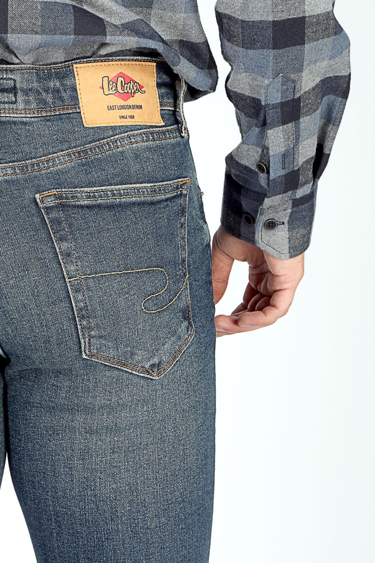 Jeff Erkek Skınny Süper Dar Kesim Normal Bel Dar Paça Jean Pantolon Mavi