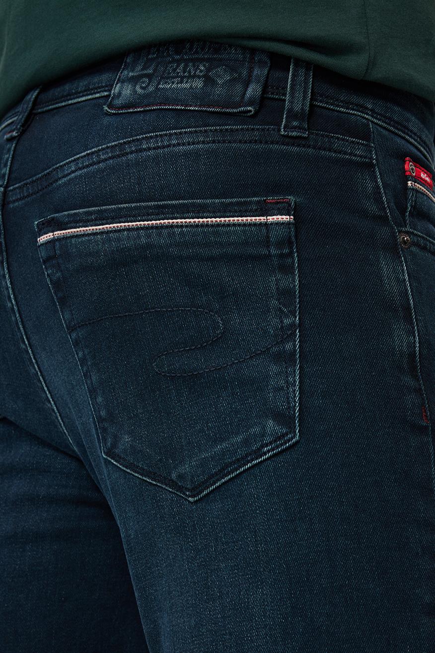 Jeff Erkek Skınny Süper Dar Kesim Normal Bel Dar Paça Jean Pantolon Mavi