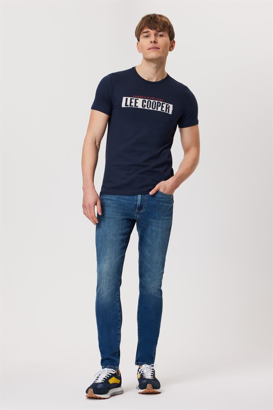 Jeff Erkek Skınny Süper Dar Kesim Normal Bel Dar Paça Jean Pantolon Mavi