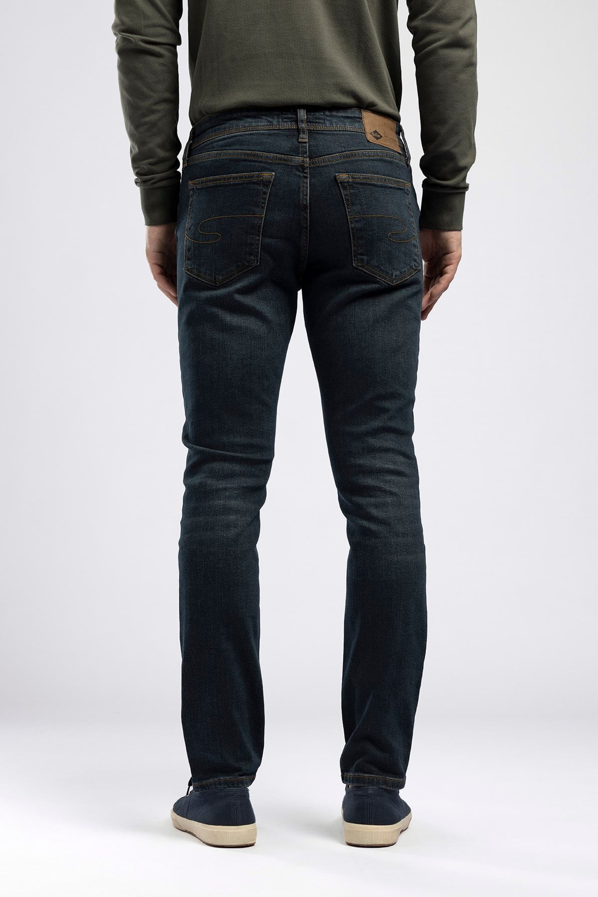 Jeff Erkek Skinny Fit Normal Bel Dar Paça Jean Mavi