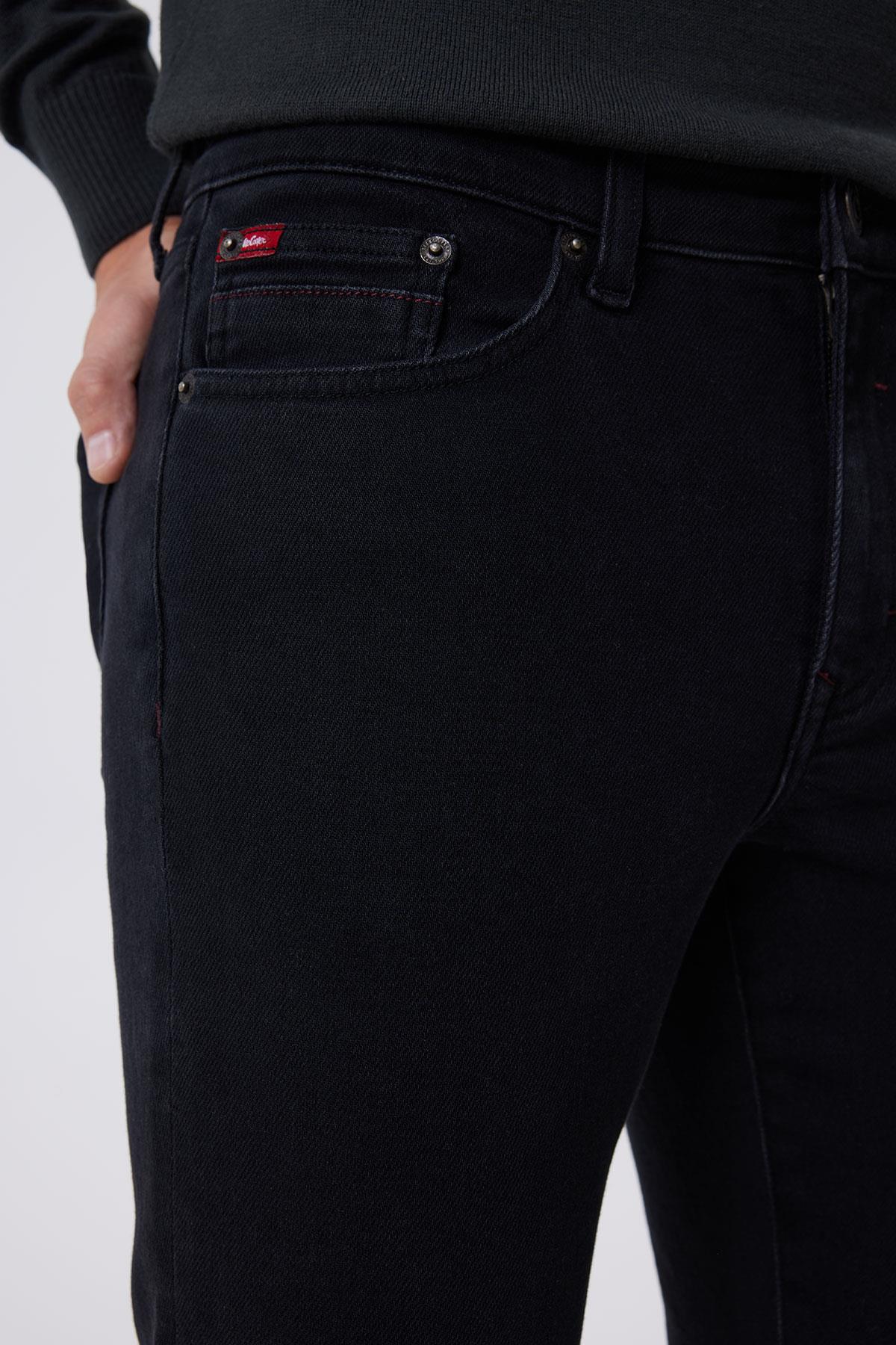Jeff Erkek Skınny Süper Dar Kesim Normal Bel Dar Paça Jean Pantolon Siyah